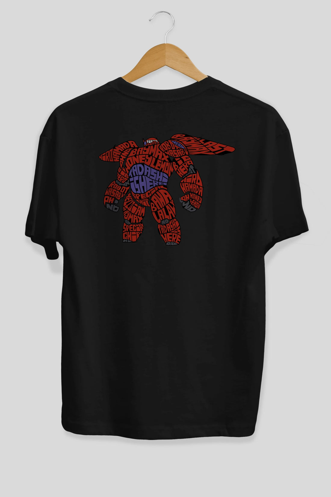 Baymax Arka Baskılı Oversize t-shirt %100 pamuk Erkek Kadın Unisex