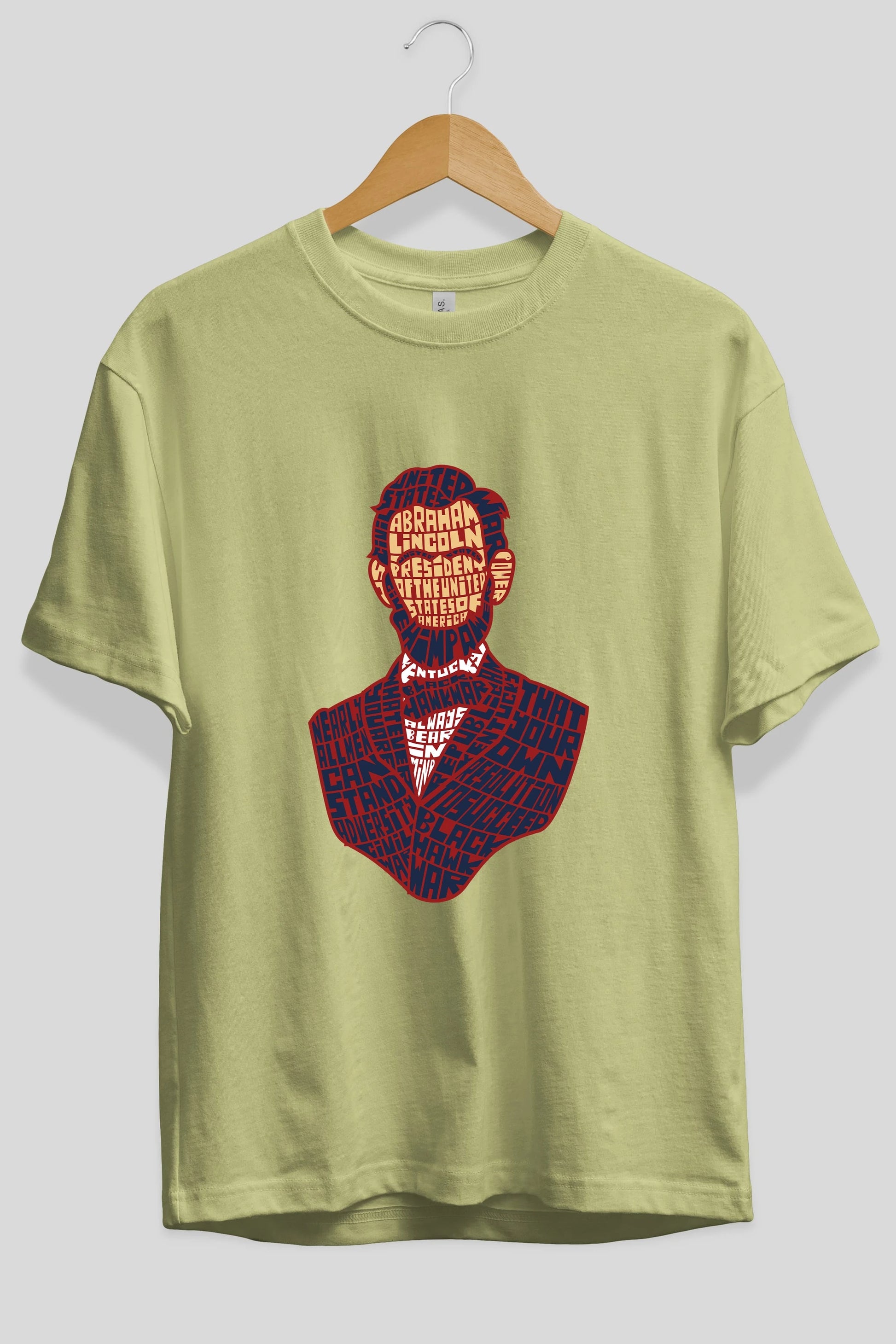 Abraham Lincoln Ön Baskılı Oversize t-shirt %100 pamuk Erkek Kadın Unisex