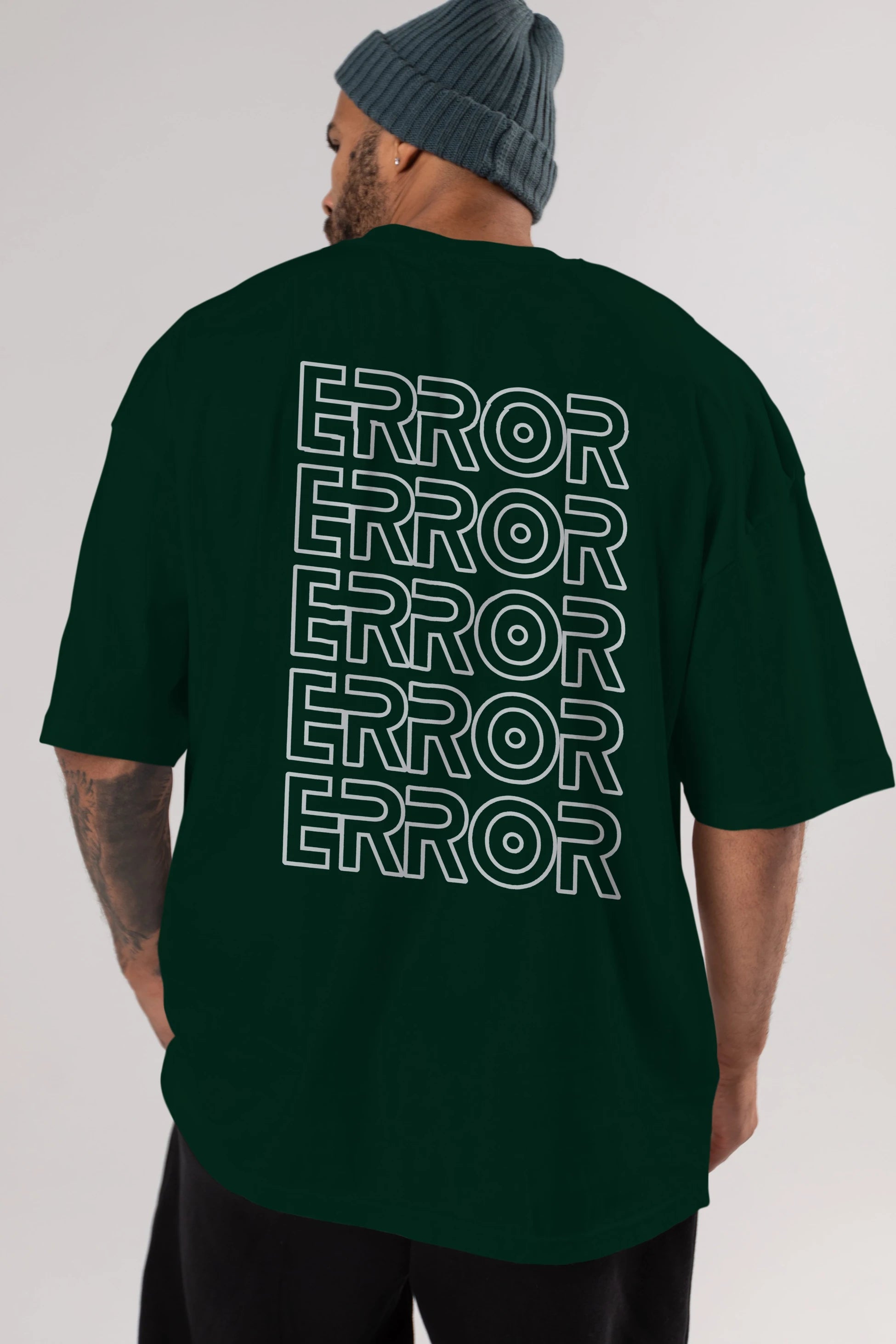 Error Yazılı Arka Baskılı Oversize t-shirt Erkek Kadın Unisex