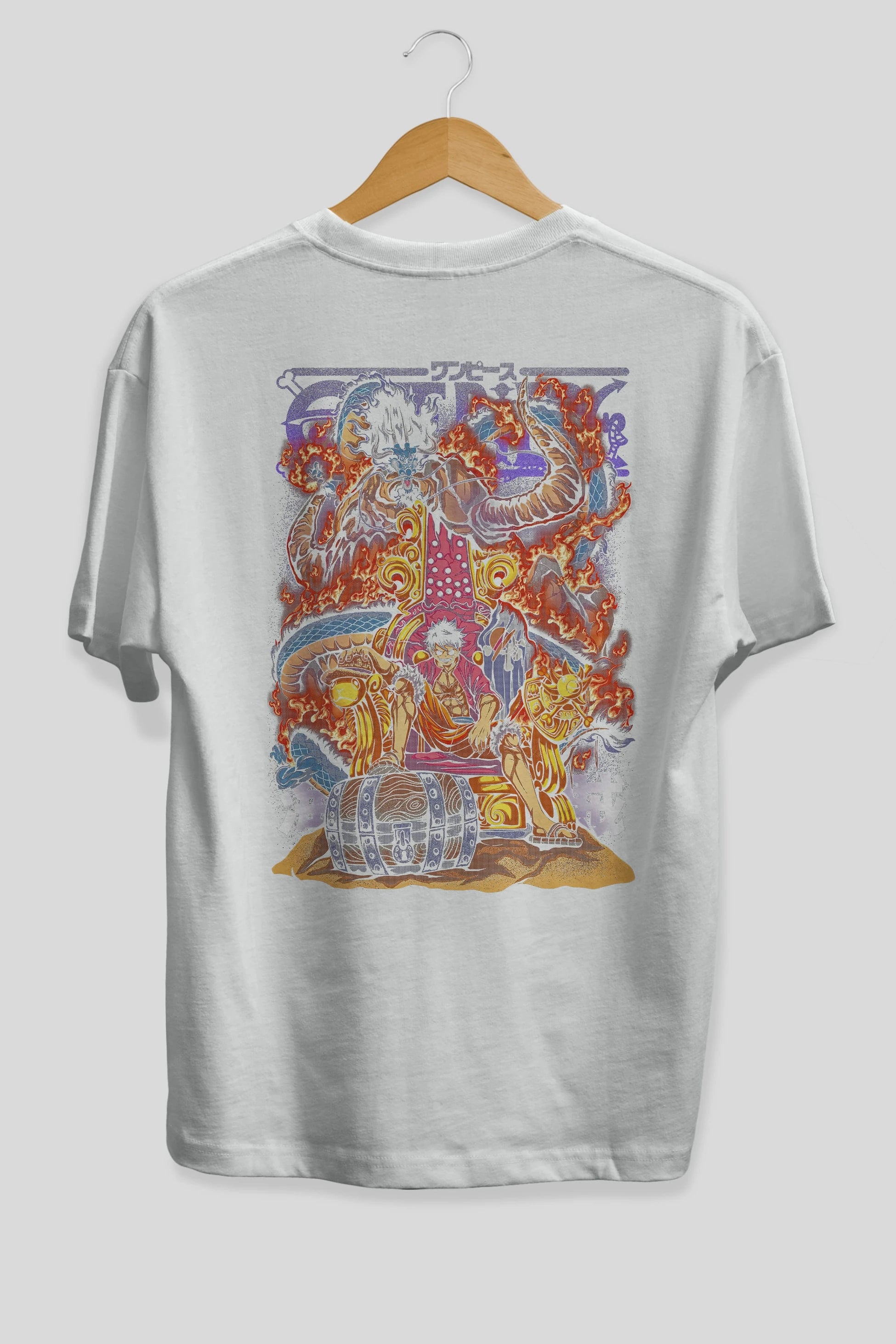 MONKEY D. LUFFY 1 Anime Arka Baskılı Oversize t-shirt Erkek Kadın Unisex