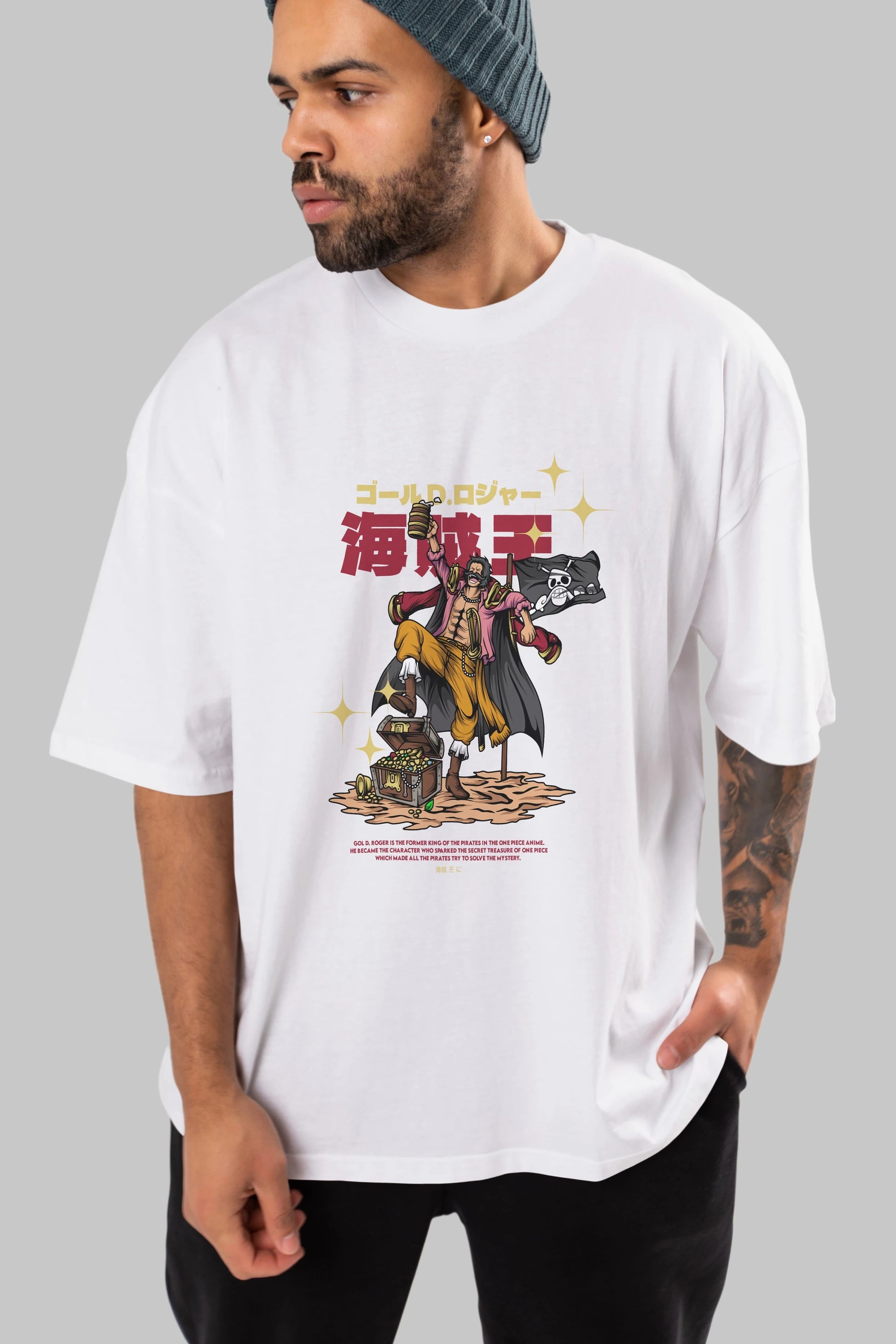 Roger Anime Ön Baskılı Oversize t-shirt %100 pamuk Erkek Kadın Unisex