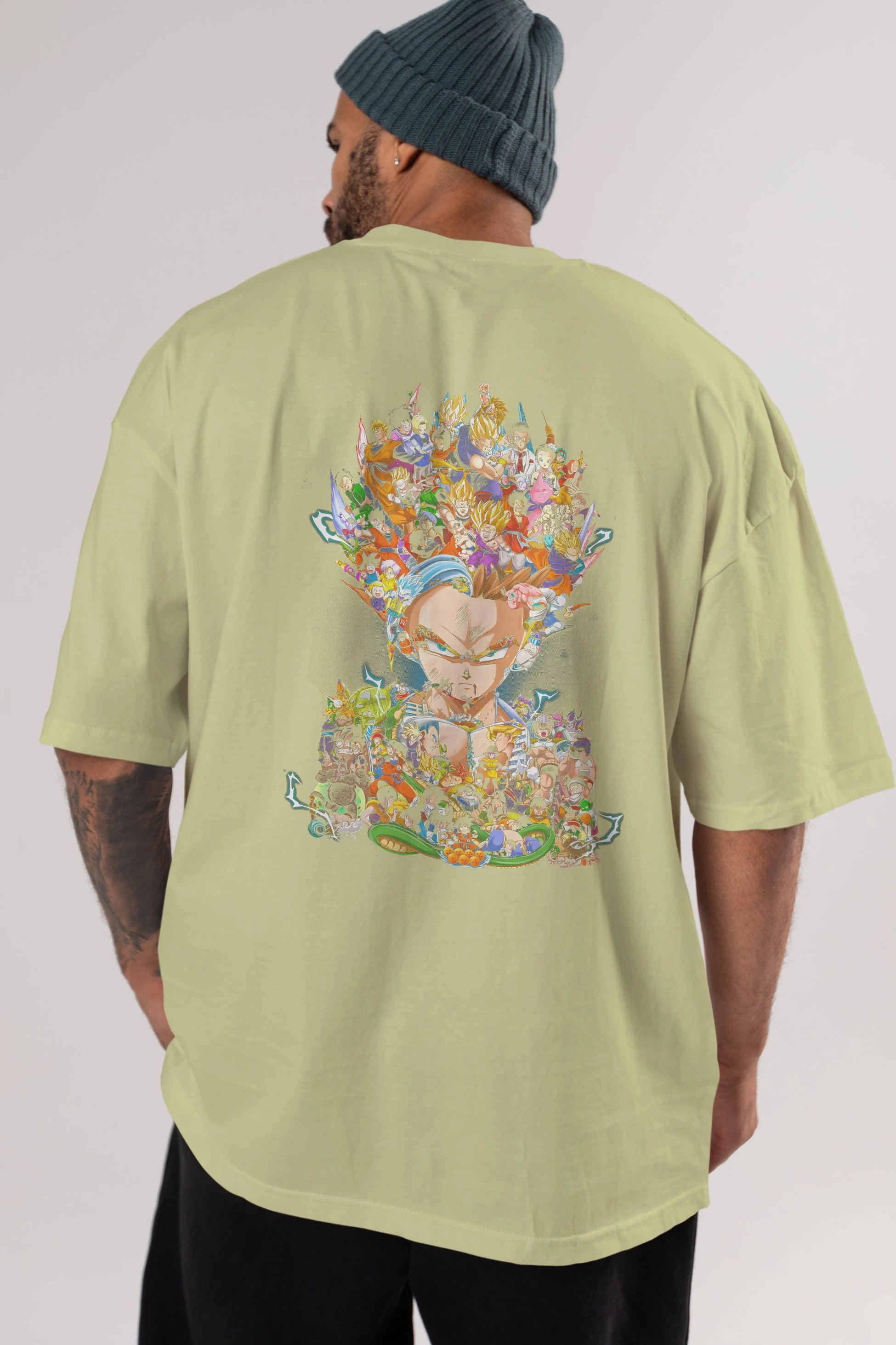 DRAGON BALL ART (2) Anime Arka Baskılı Oversize t-shirt Erkek Kadın Unisex