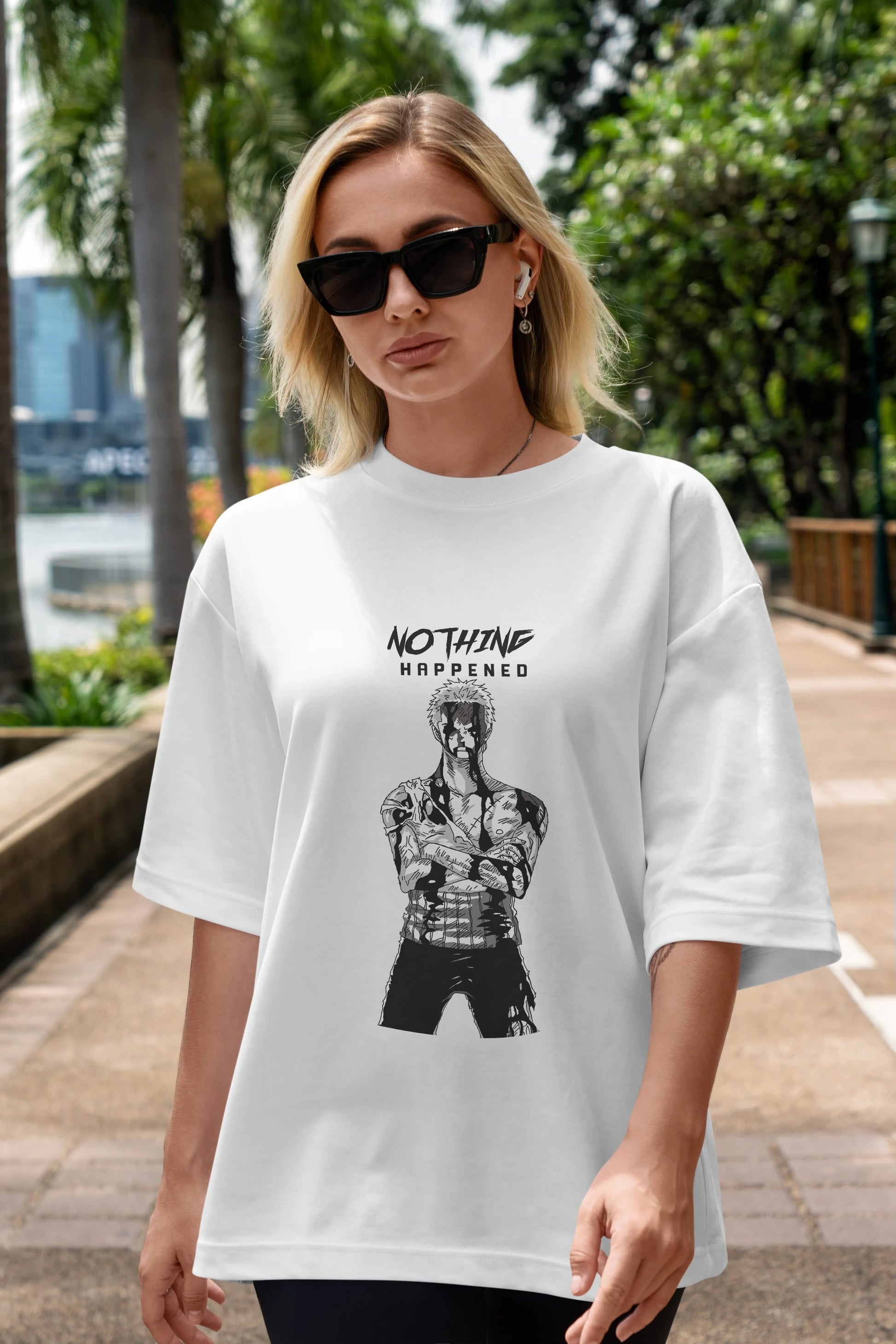 Roronoa Zoro 3 Anime Ön Baskılı Oversize t-shirt Erkek Kadın Unisex
