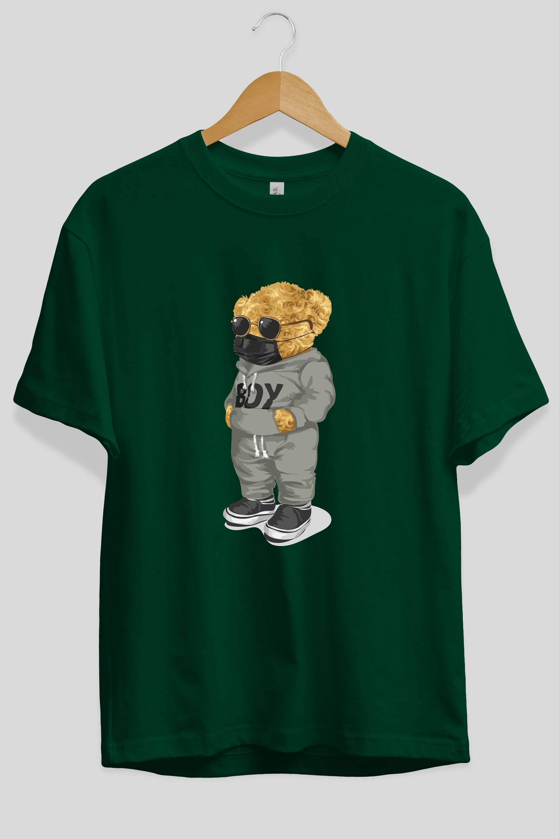 Teddy Bear Boy Ön Baskılı Oversize t-shirt Erkek Kadın Unisex %100 Pamuk
