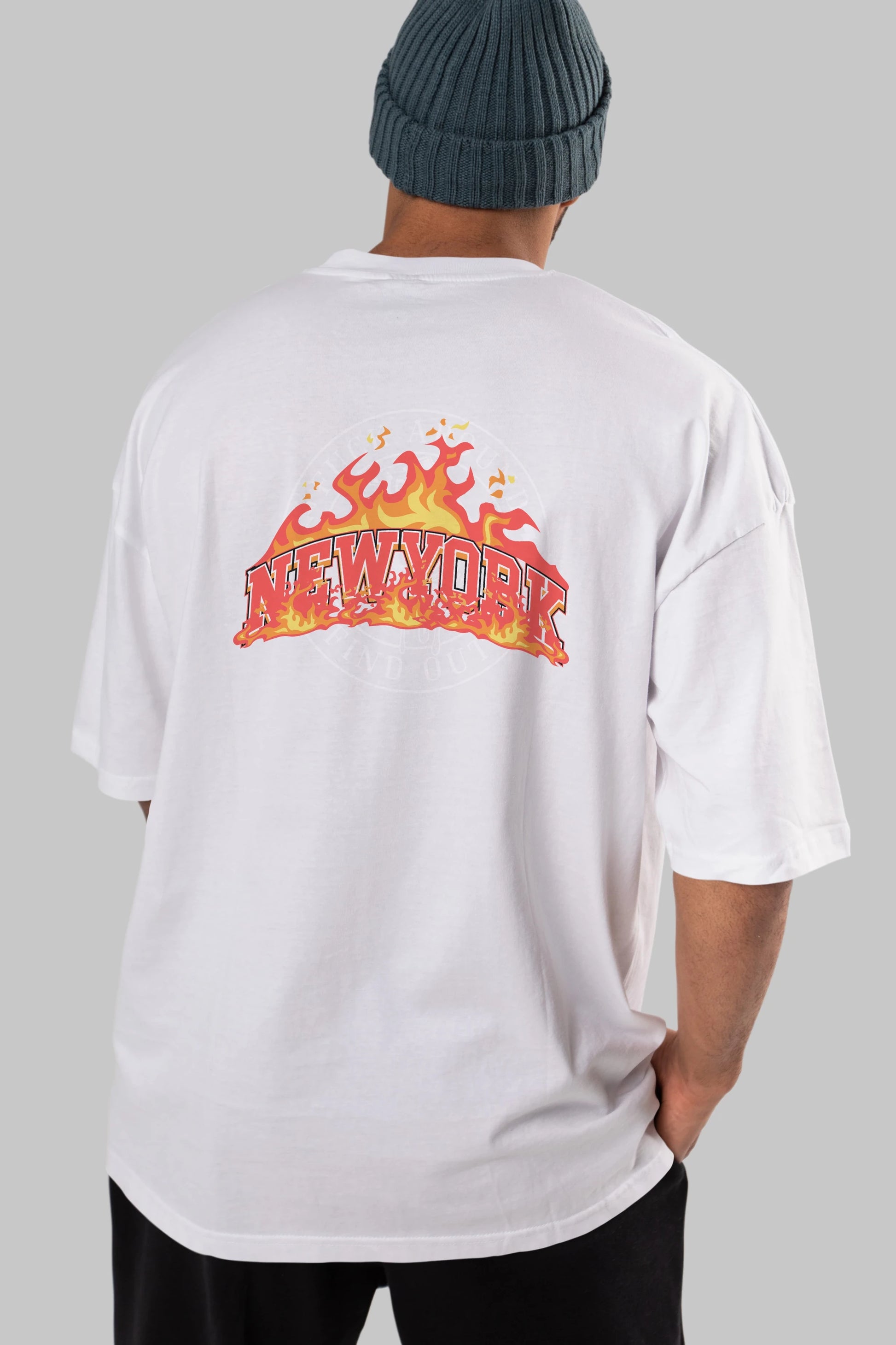 Newyork Style Arka Baskılı Oversize t-shirt Erkek Kadın Unisex