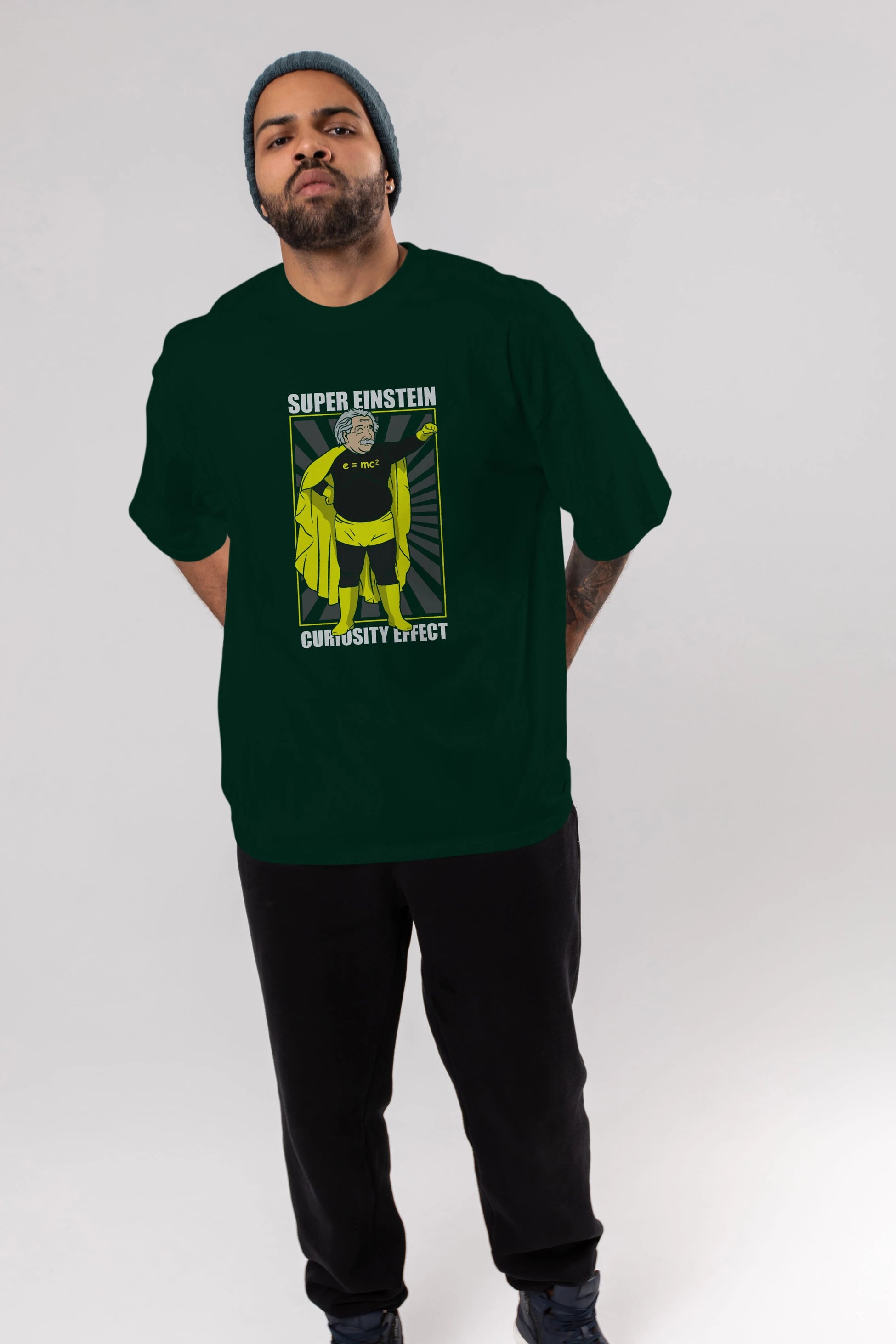 Super Einsten Ön Baskılı Oversize t-shirt Erkek Kadın Unisex %100 Pamuk tişort