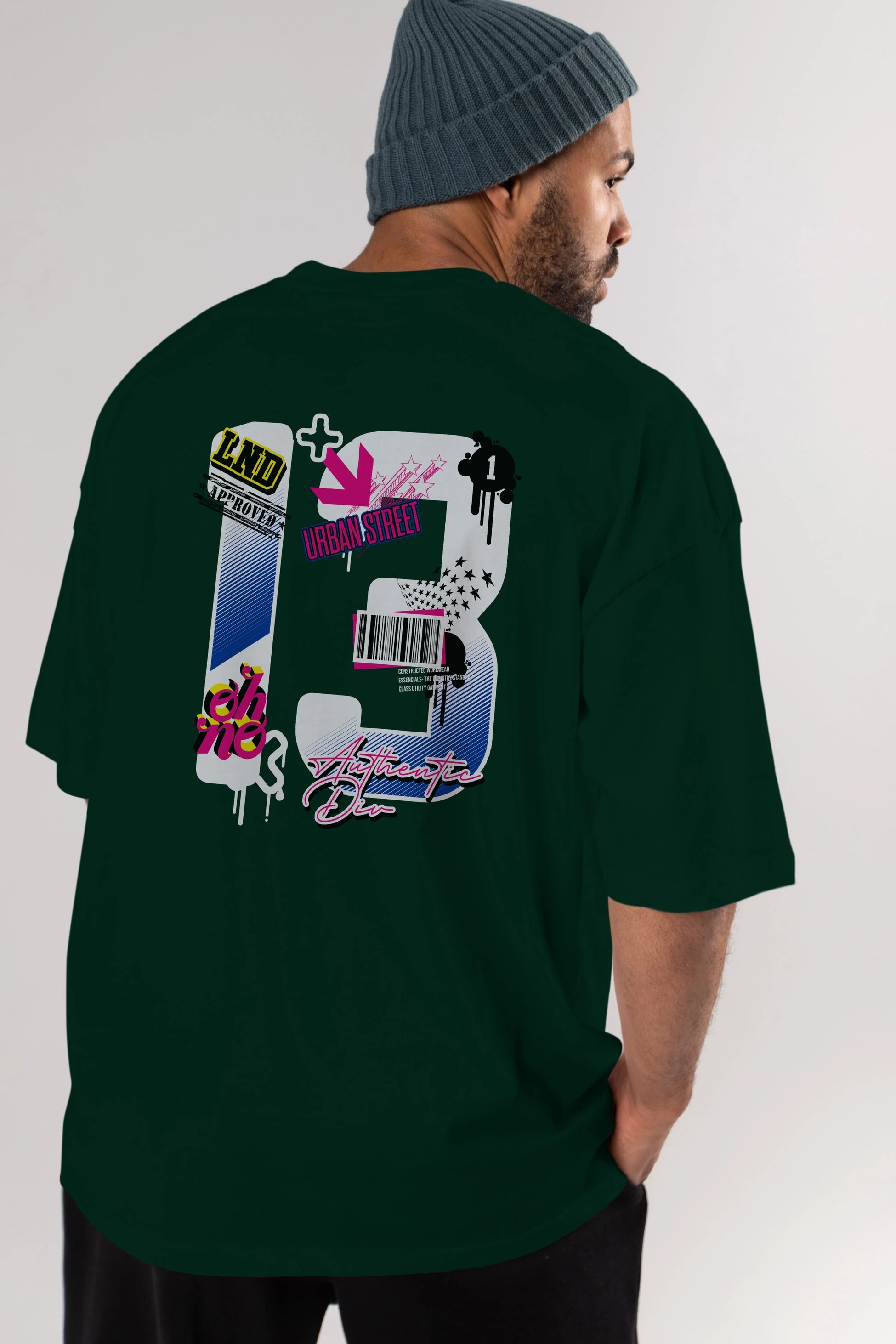 Urban Street 13 Arka Baskılı Oversize t-shirt Erkek Kadın Unisex