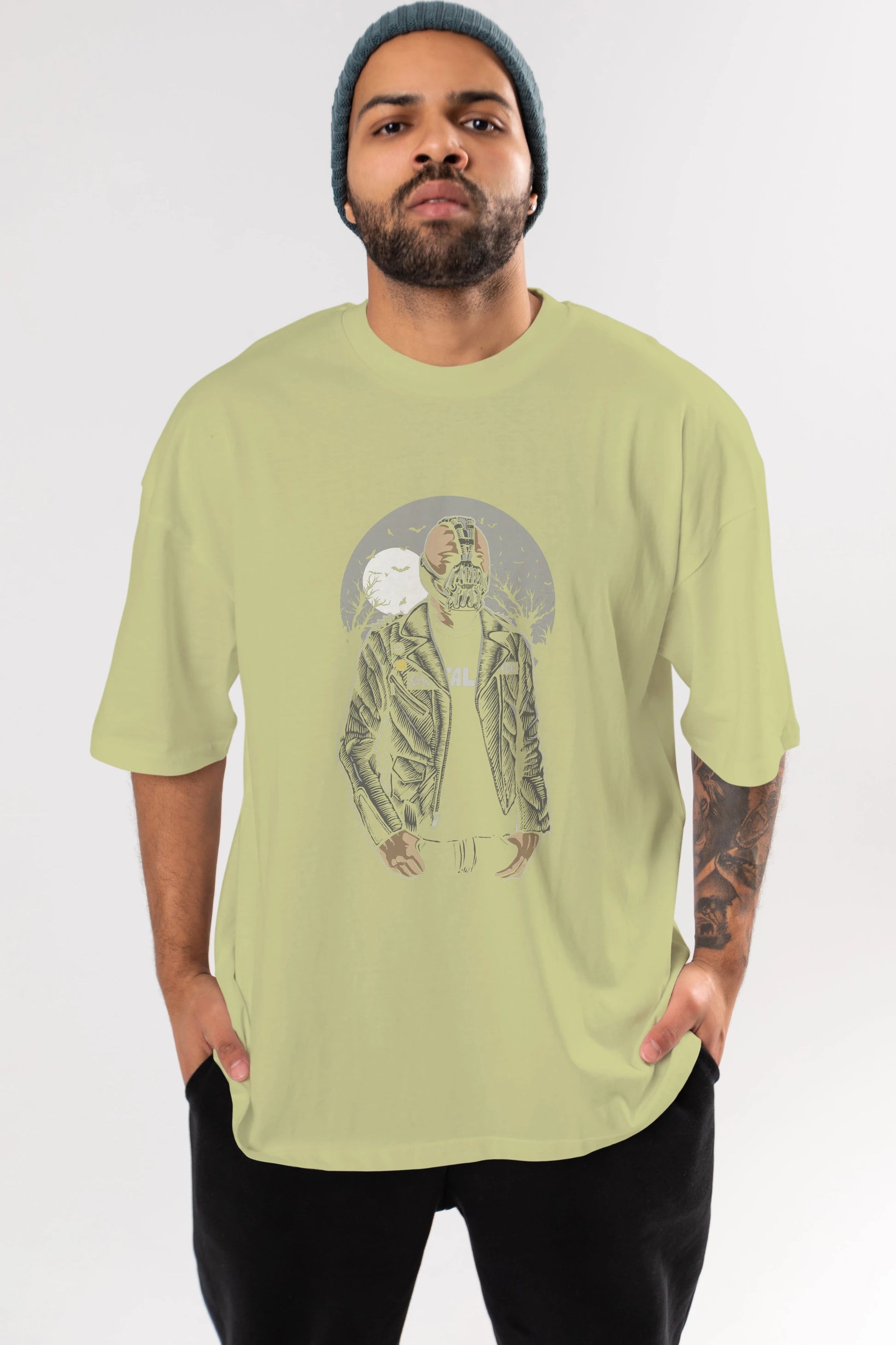 Bane Ön Baskılı Oversize t-shirt Erkek Kadın Unisex %100 Pamuk tişort