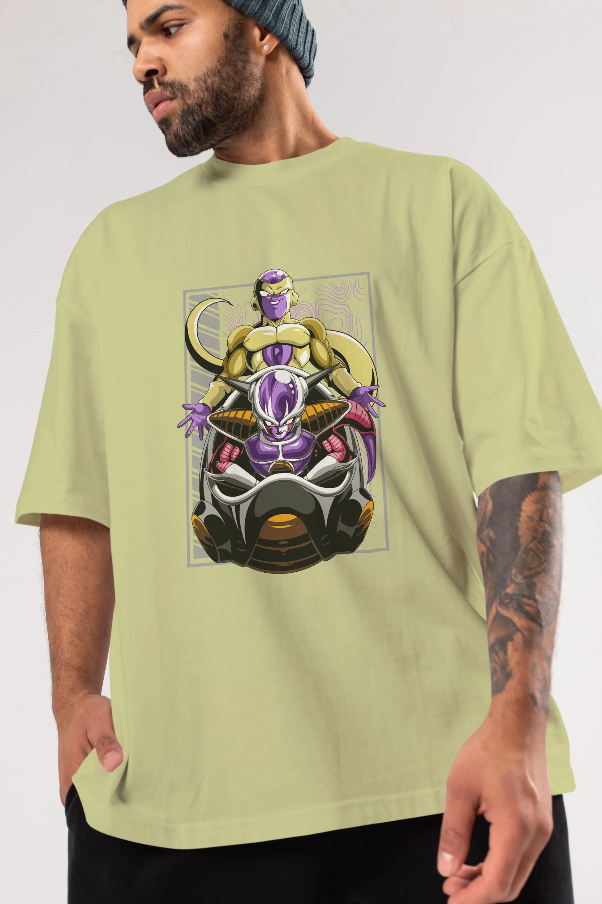 DragonBall Freezer Anime Ön Baskılı Oversize t-shirt %100 pamuk Erkek Kadın Unisex