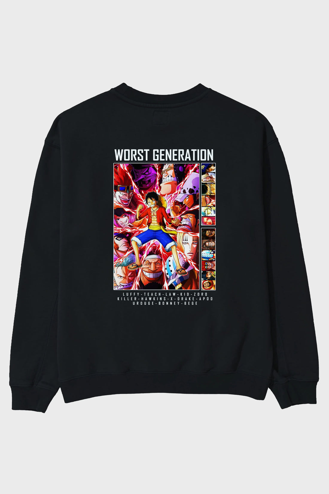 Worst Generation Arka Baskılı Anime Oversize Sweatshirt Erkek Kadın Unisex