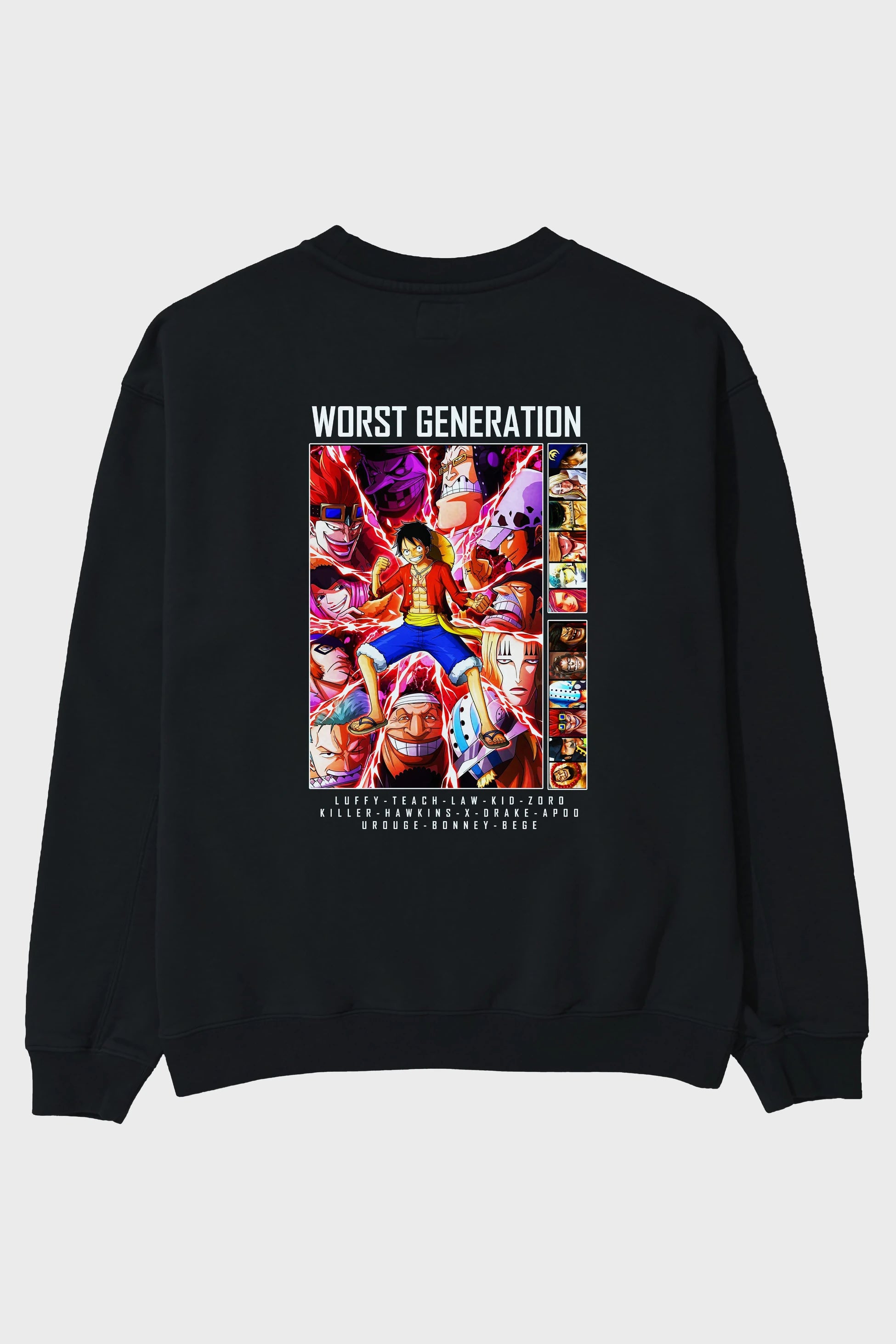 Worst Generation Arka Baskılı Anime Oversize Sweatshirt Erkek Kadın Unisex