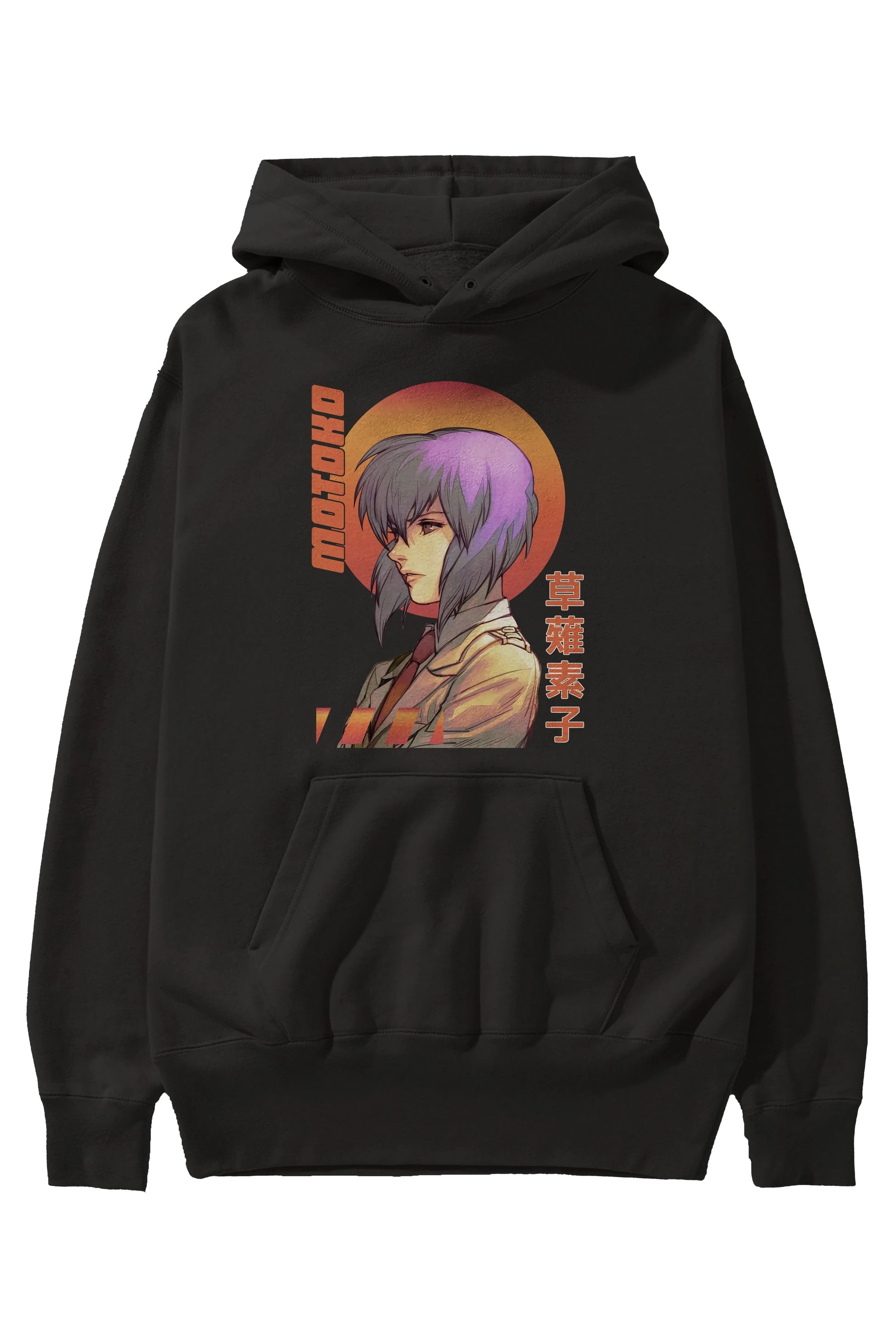 Motoko Kusanagi 10 Anime Ön Baskılı Hoodie Oversize Kapüşonlu Sweatshirt Erkek Kadın Unisex