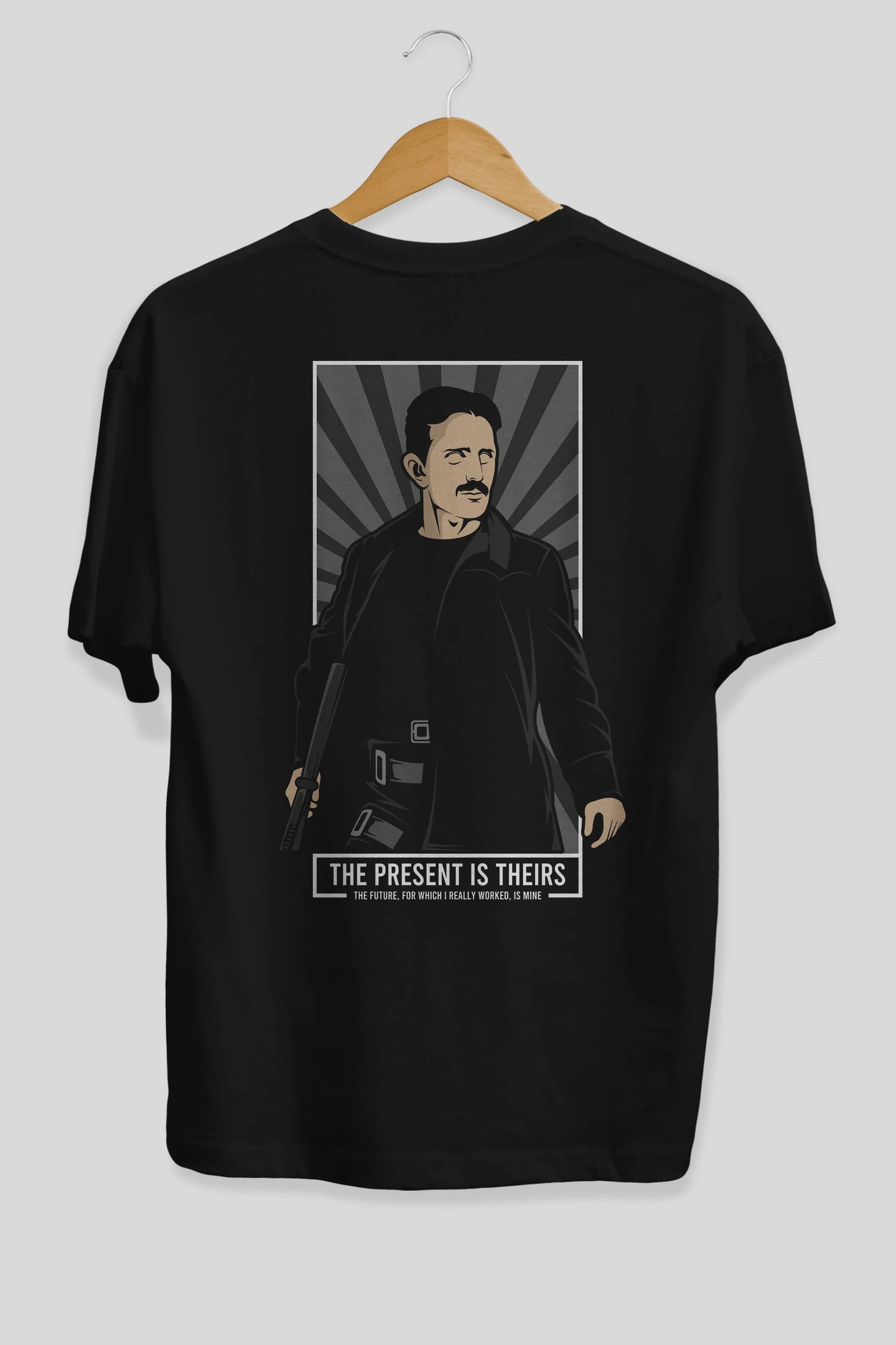 Tesla Matrix Arka Baskılı Oversize t-shirt Erkek Kadın Unisex %100 Pamuk tişort