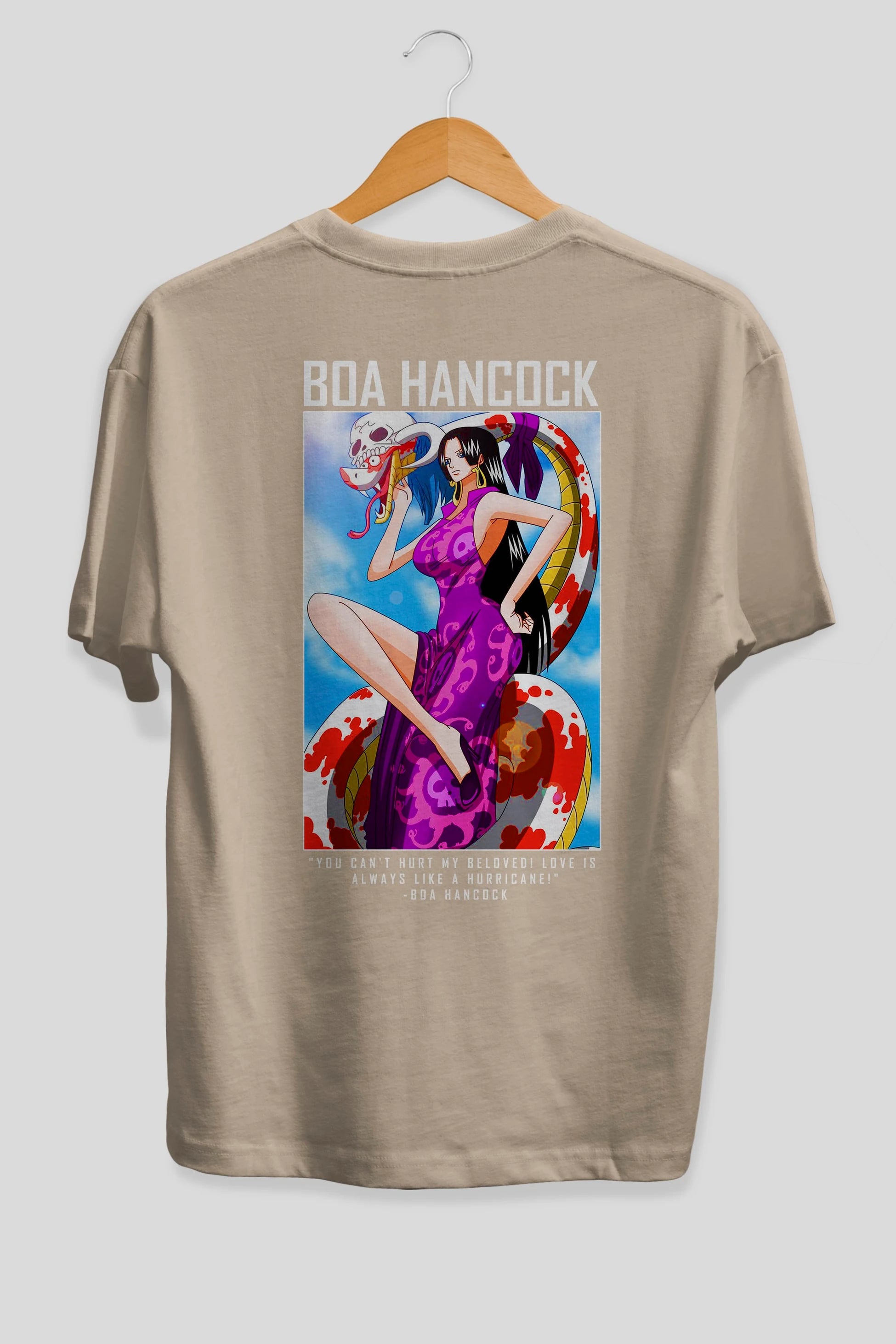 Boa Hancock Anime Arka Baskılı Oversize t-shirt Erkek Kadın Unisex %100 pamuk tişort