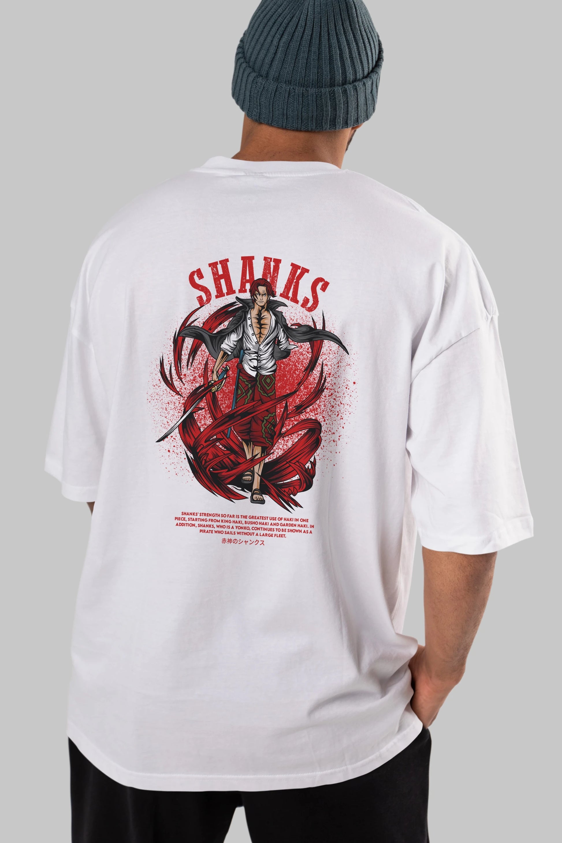 Shanks Anime Arka Baskılı Oversize t-shirt Erkek Kadın Unisex