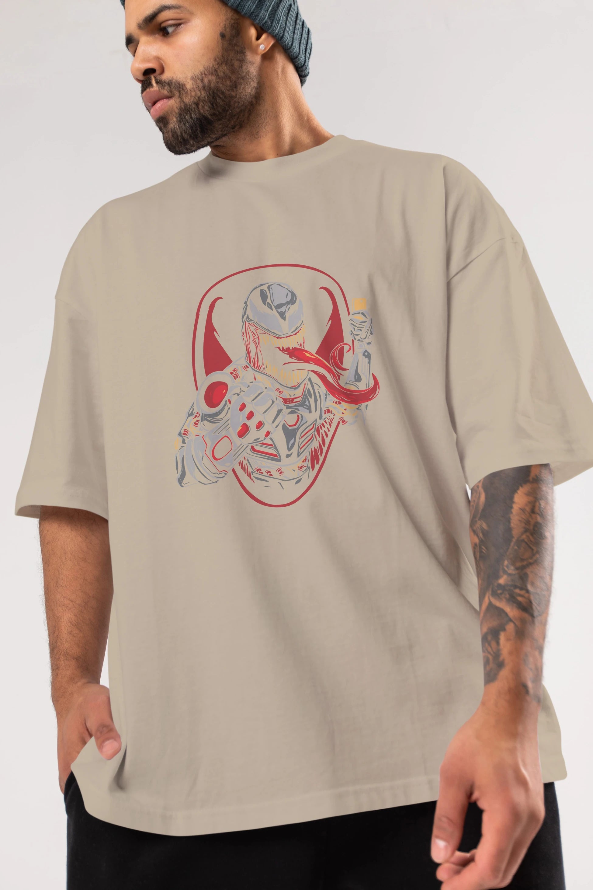Venom (17) Ön Baskılı Oversize t-shirt Erkek Kadın Unisex %100 Pamuk Bisiklet Yaka tişort