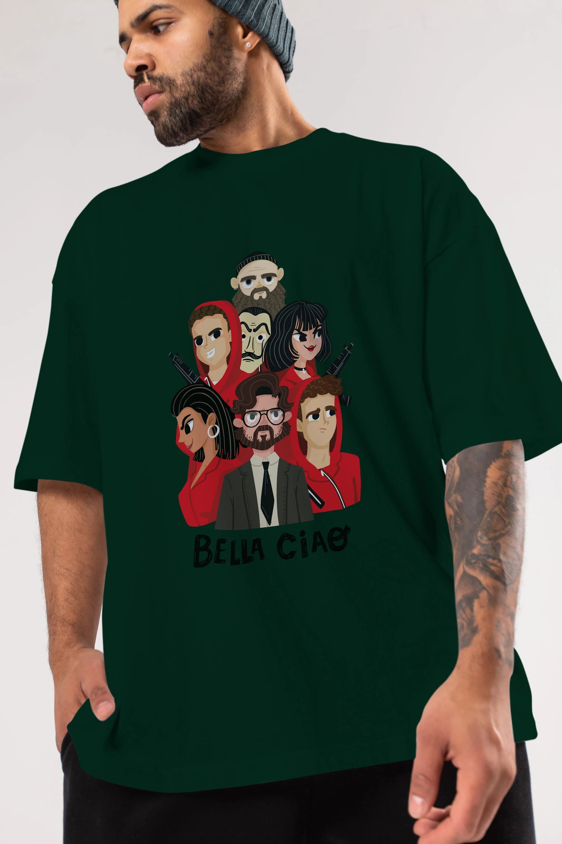 La Casa De Papel (13) Ön Baskılı Oversize t-shirt Erkek Kadın Unisex %100 Pamuk Bisiklet Yaka tişort