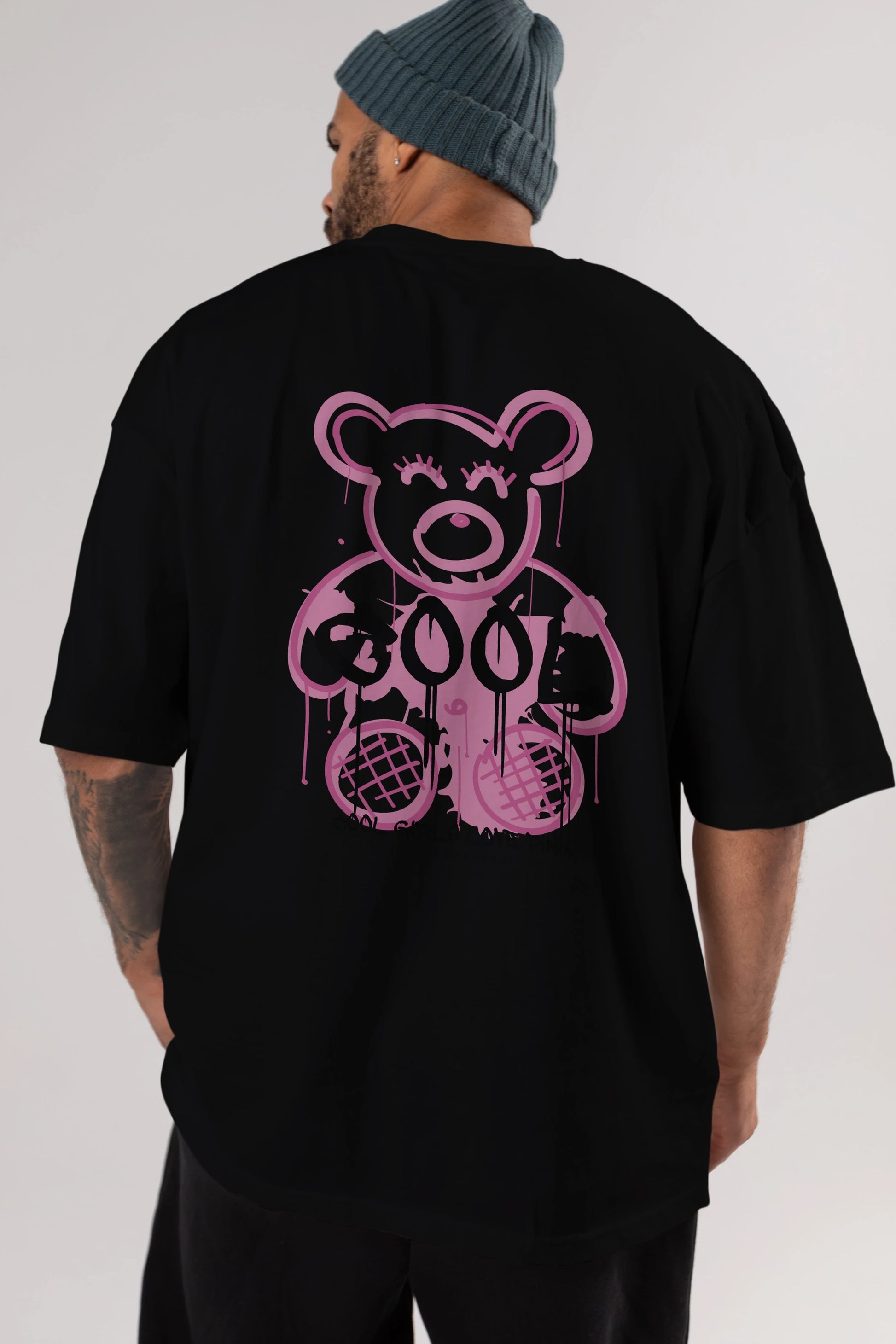 Cool Bear Arka Baskılı Oversize t-shirt Erkek Kadın Unisex