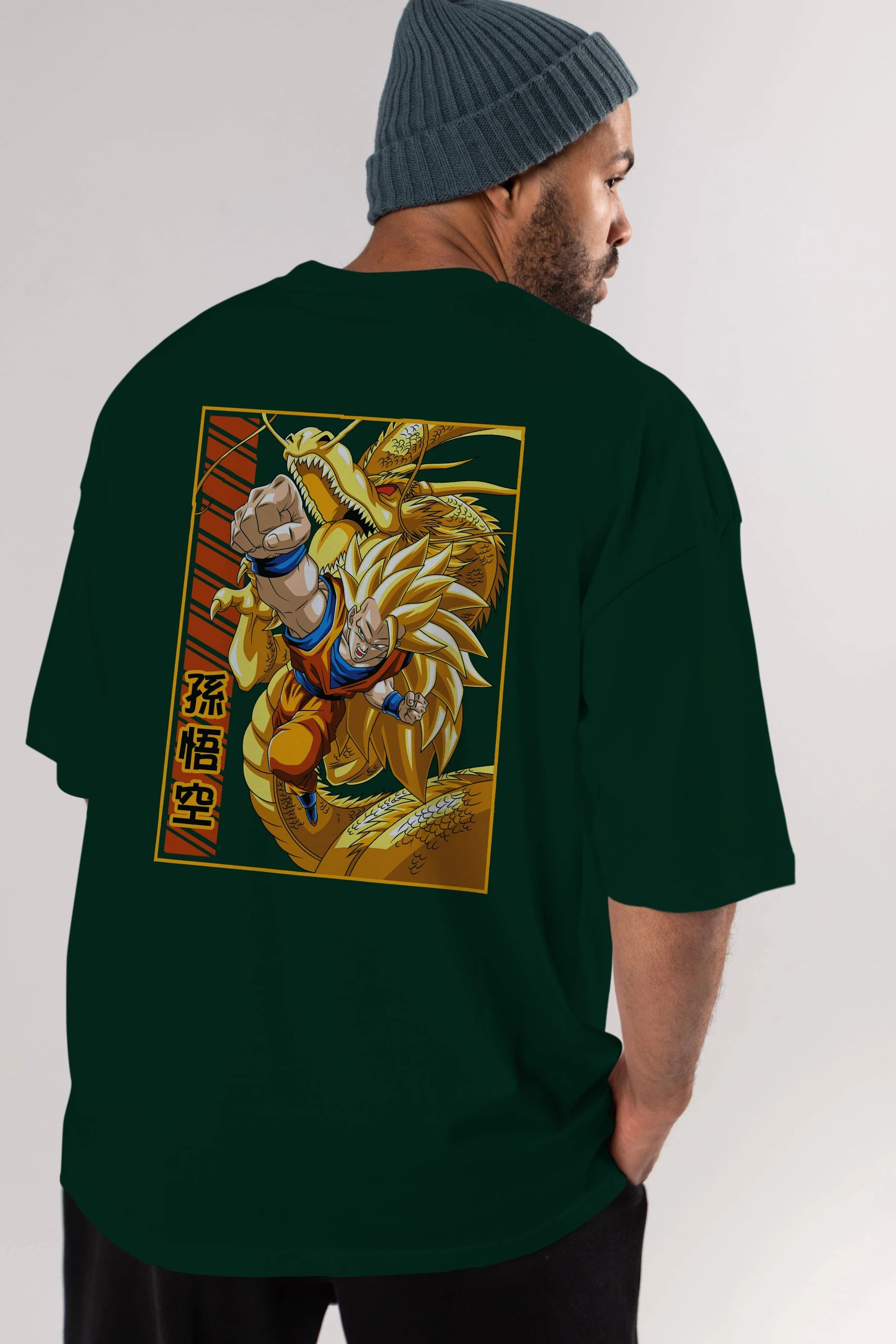 DragonBall Goku Anime Arka Baskılı Oversize t-shirt Erkek Kadın Unisex