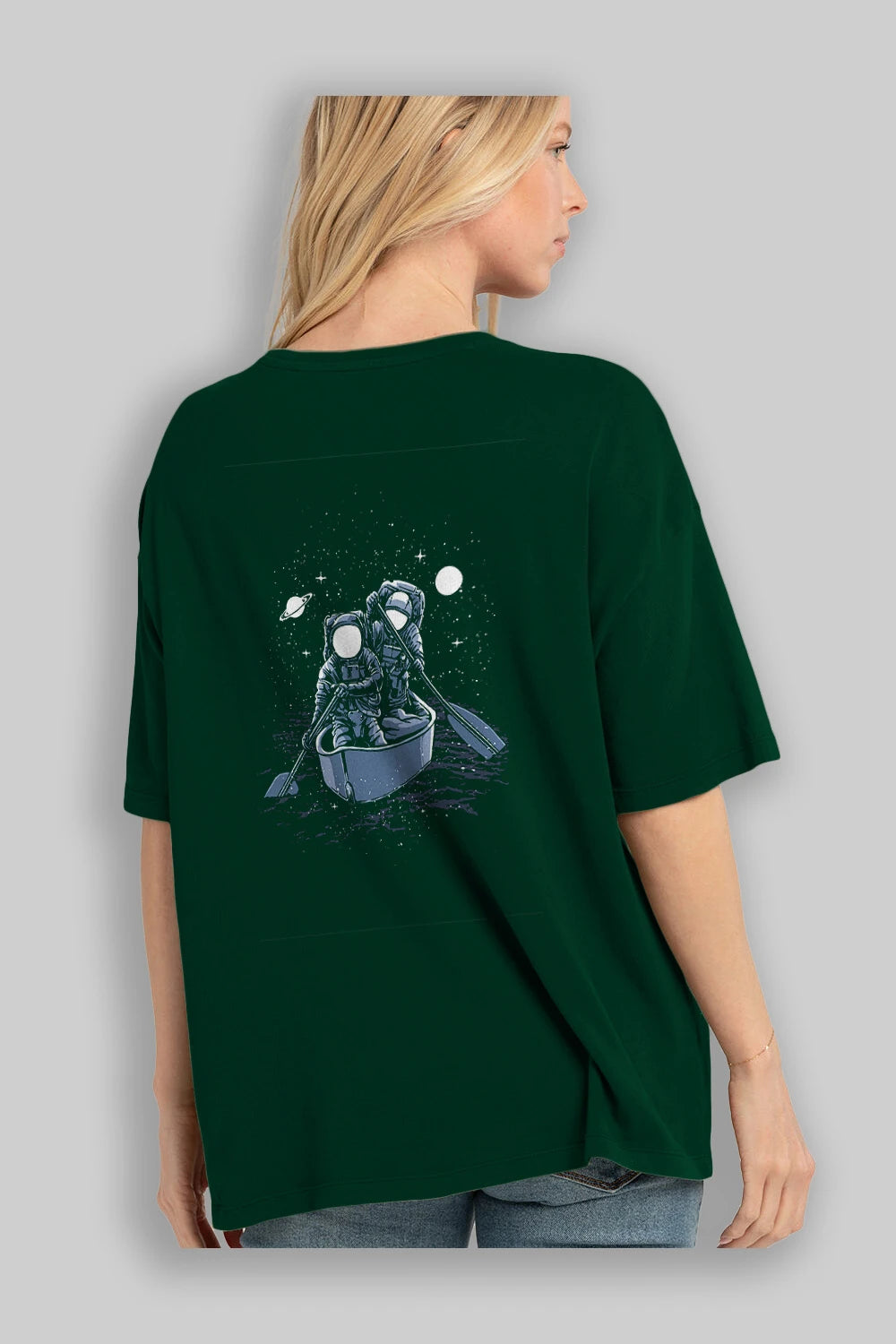 Across The Galaxy Arka Baskılı Oversize t-shirt Erkek Kadın Unisex %100 Pamuk