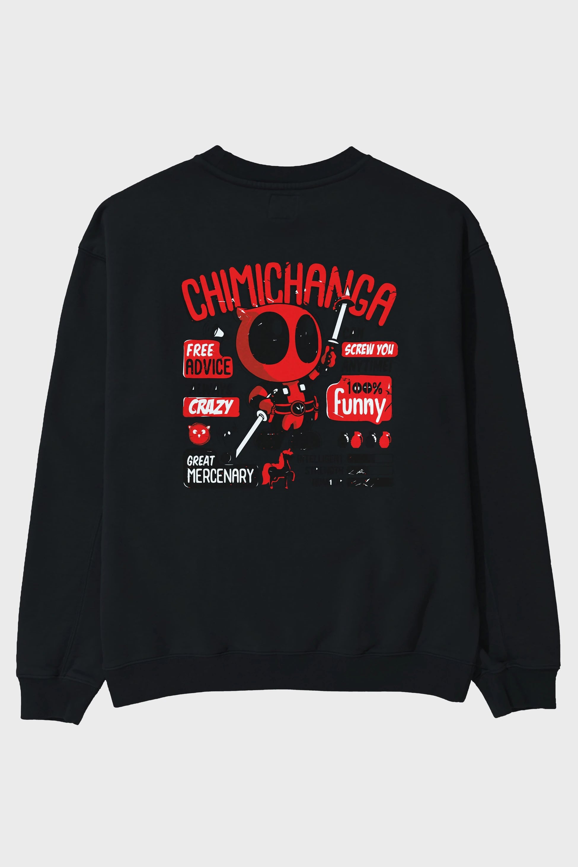 Deadpool (9) Arka Baskılı Oversize Sweatshirt Erkek Kadın Unisex