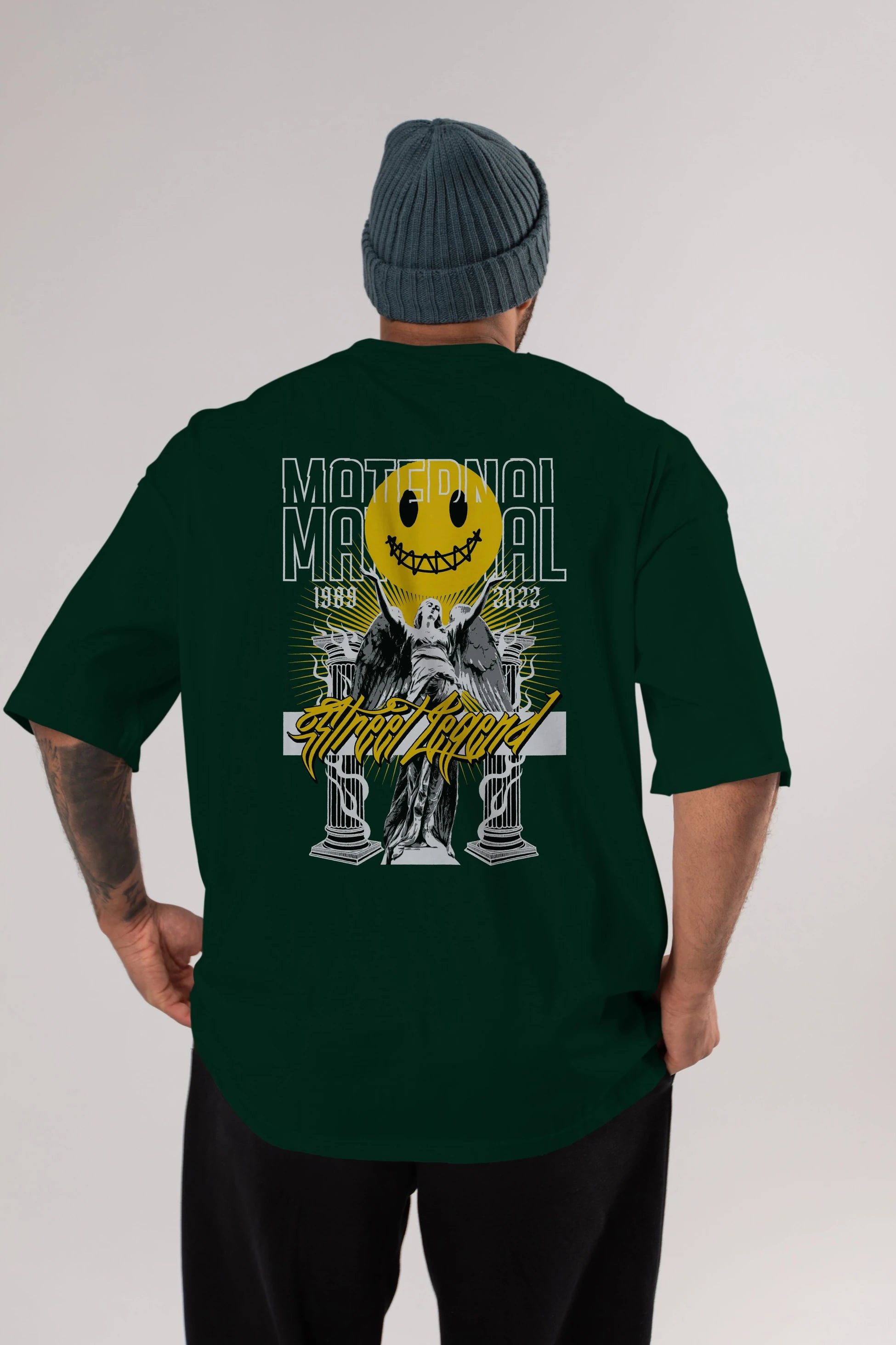 Maternal Street Legend Arka Baskılı Oversize t-shirt Erkek Kadın Unisex