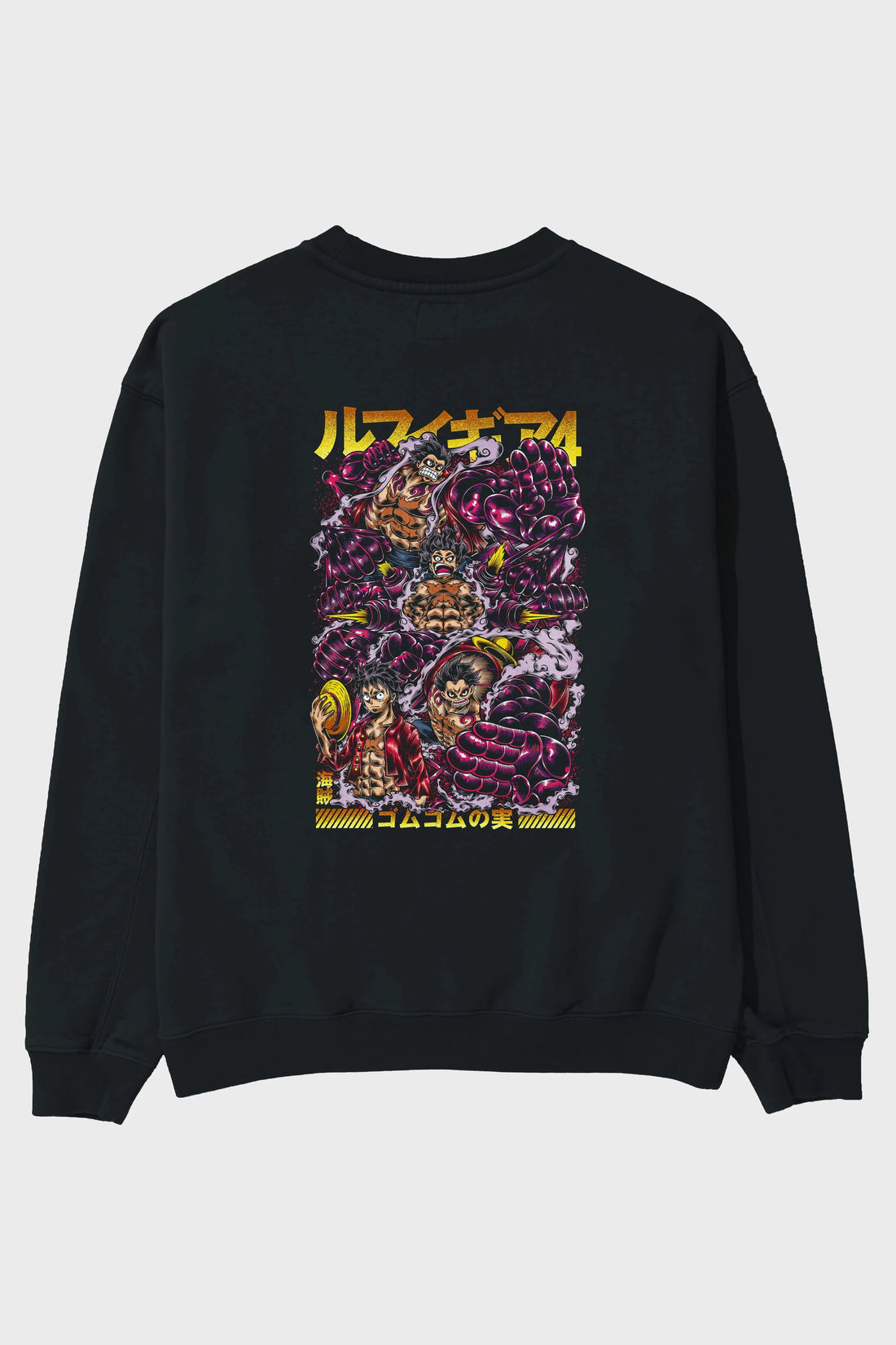 MONKEY D. LUFFY (2) Anime Arka Baskılı Oversize Sweatshirt Erkek Kadın Unisex
