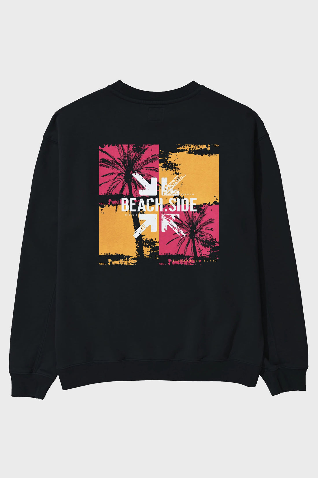 Beach Side Arka Baskılı Oversize Sweatshirt Erkek Kadın Unisex