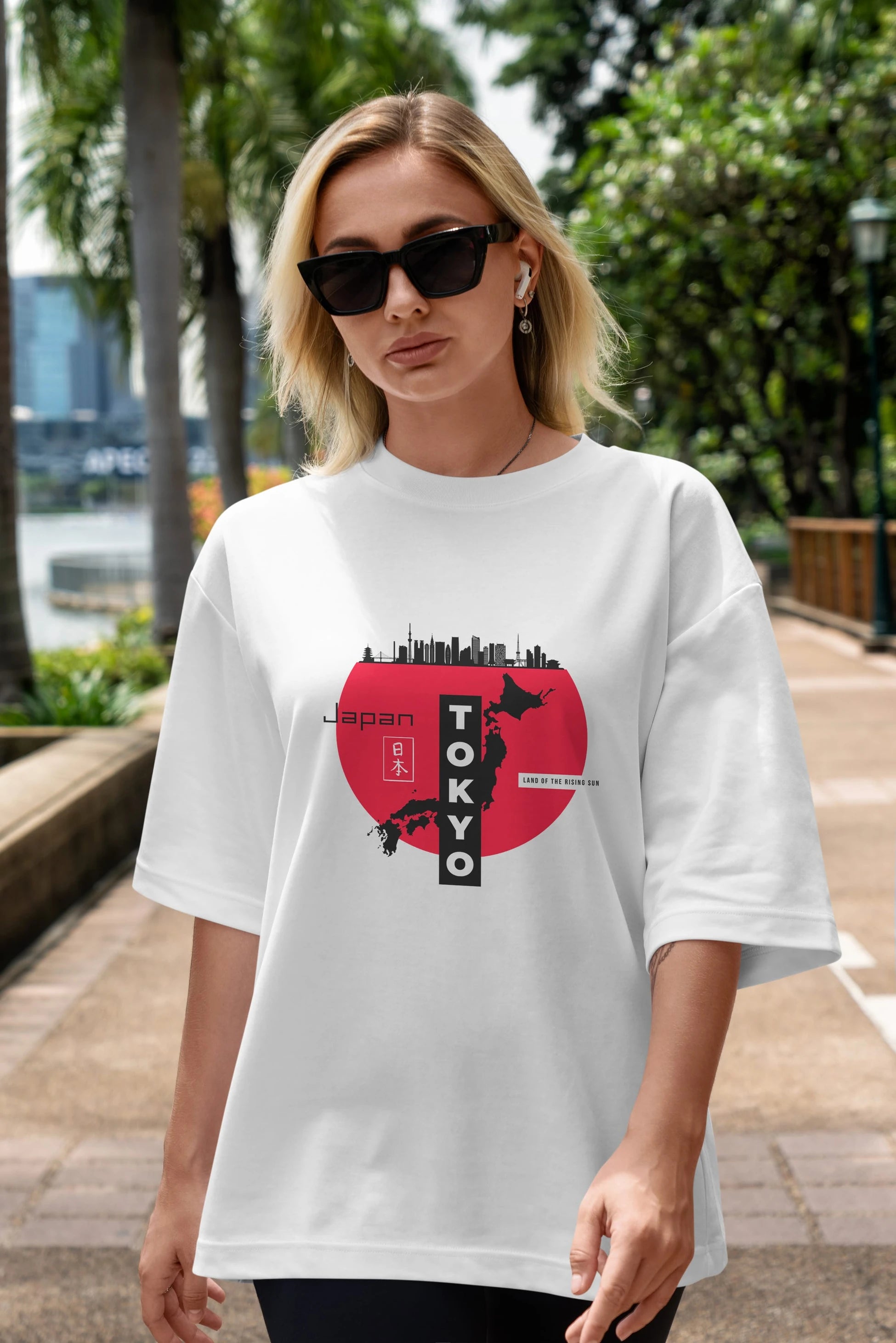 Japan Tokyo Ön Baskılı Oversize t-shirt Erkek Kadın Unisex