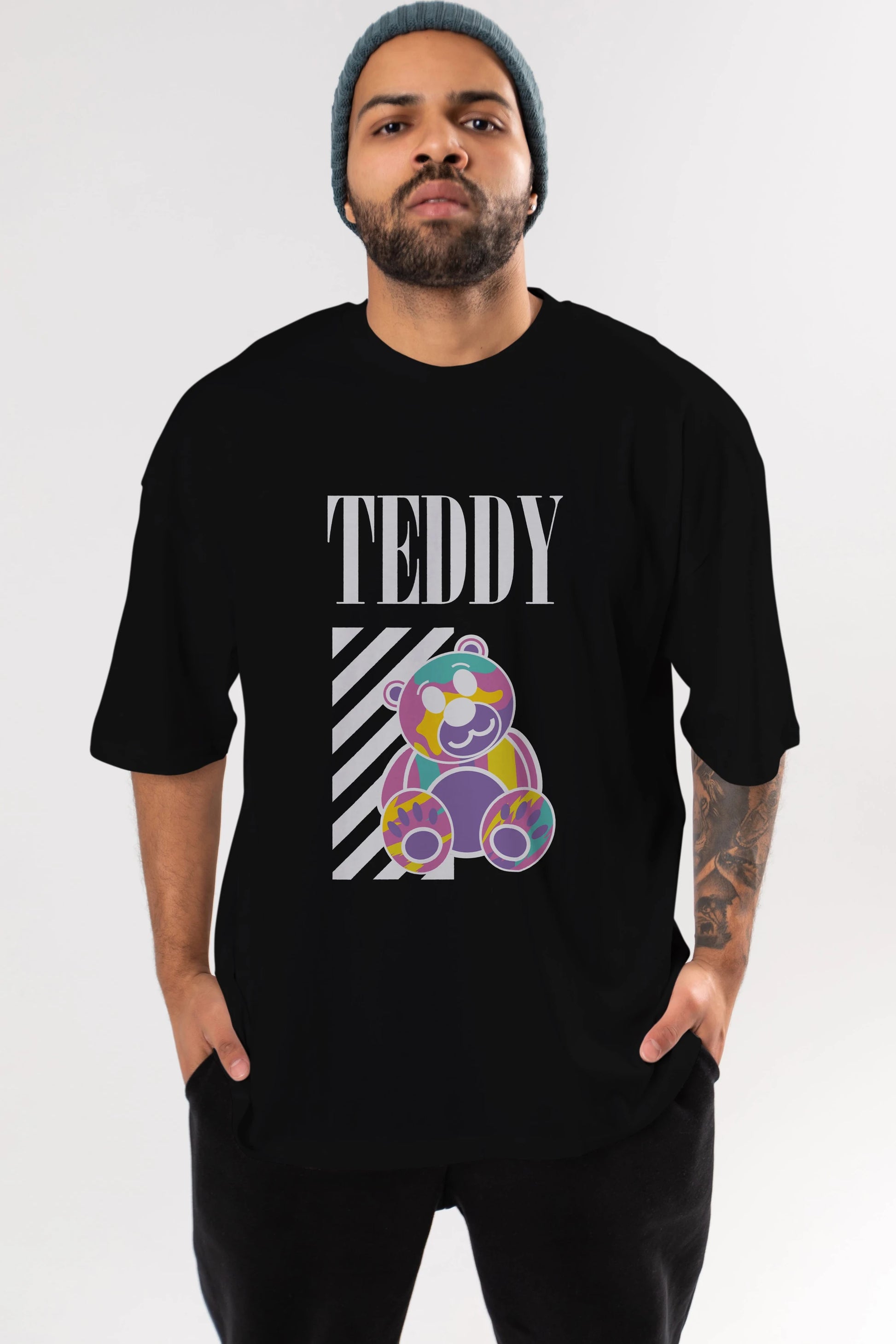 Teddy Bear 2 Ön Baskılı Oversize t-shirt Erkek Kadın Unisex