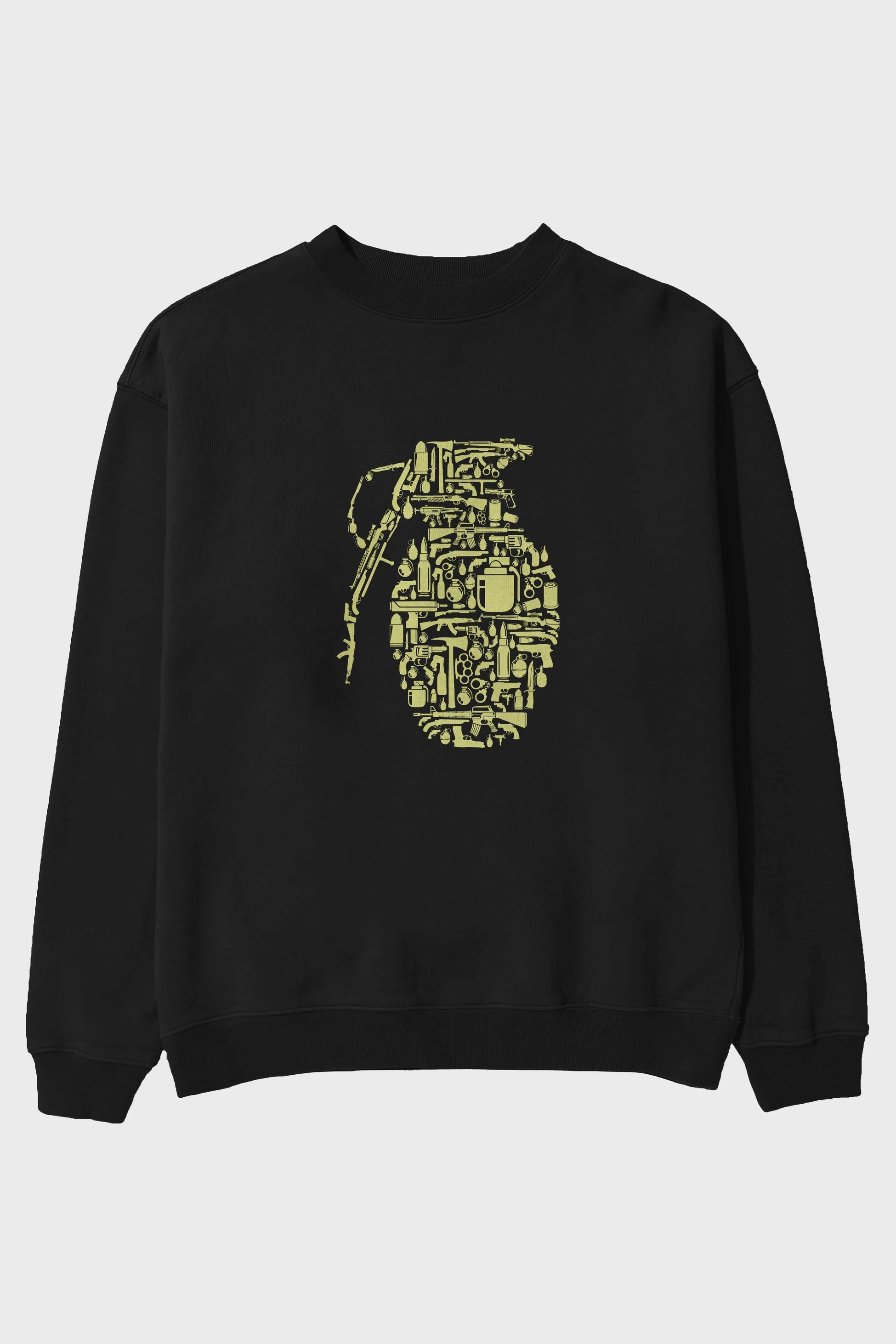 Grenade Ön Baskılı Oversize Sweatshirt Erkek Kadın Unisex