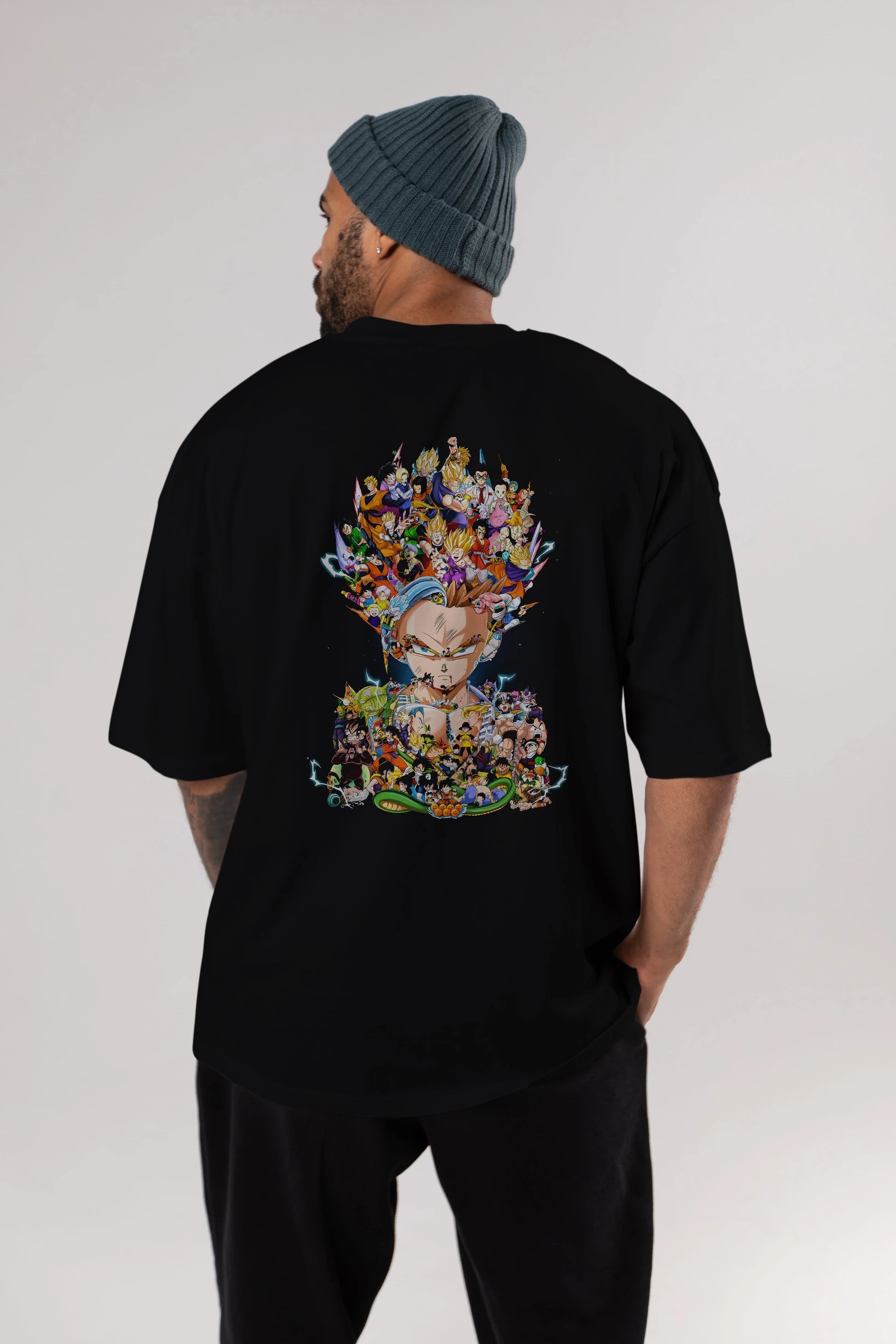 DRAGON BALL ART (2) Anime Arka Baskılı Oversize t-shirt Erkek Kadın Unisex