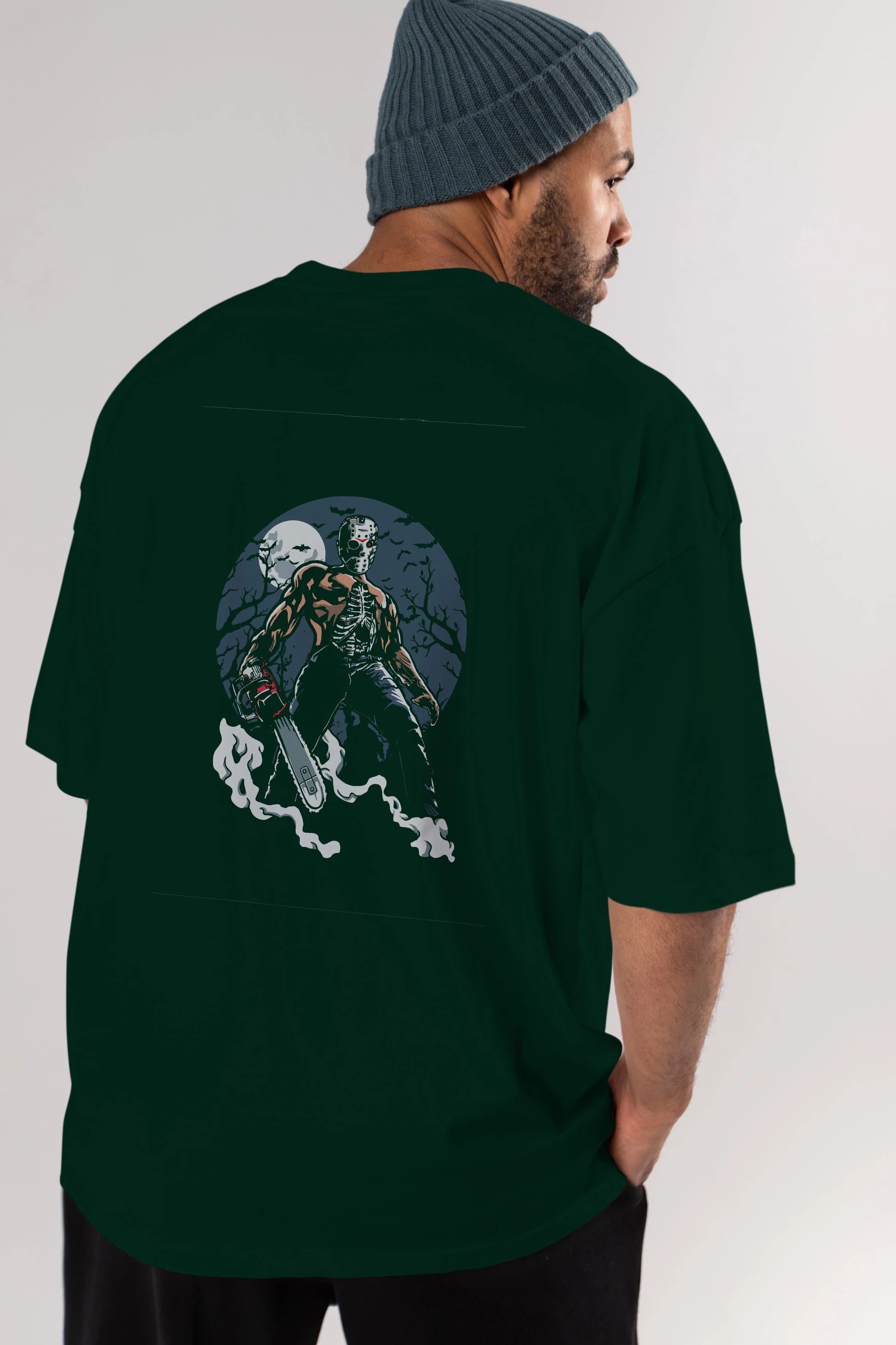 Evil Killer Arka Baskılı Oversize t-shirt Erkek Kadın Unisex %100 Pamuk