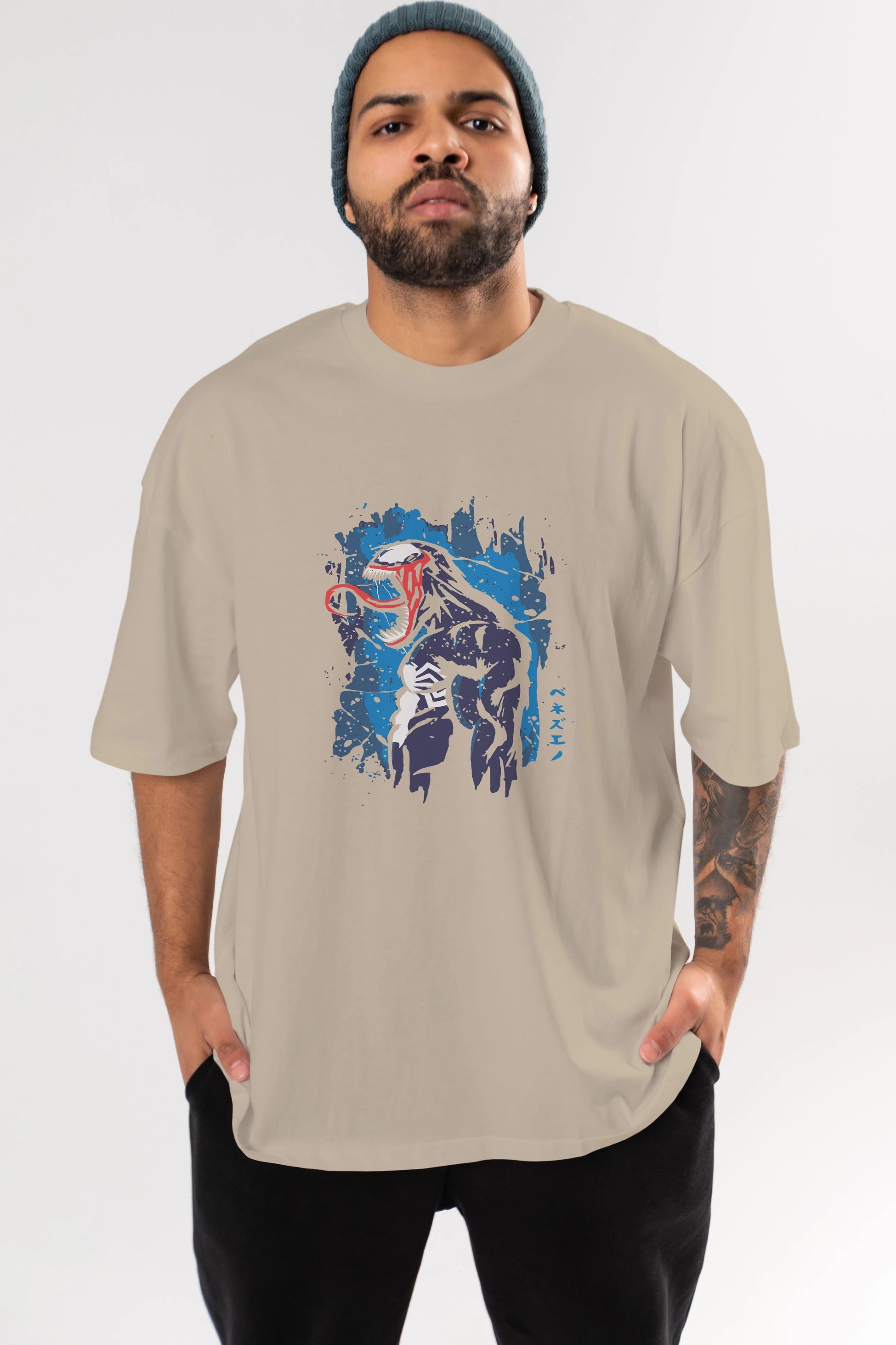 Venom (24) Ön Baskılı Oversize t-shirt Erkek Kadın Unisex %100 Pamuk Bisiklet Yaka tişort