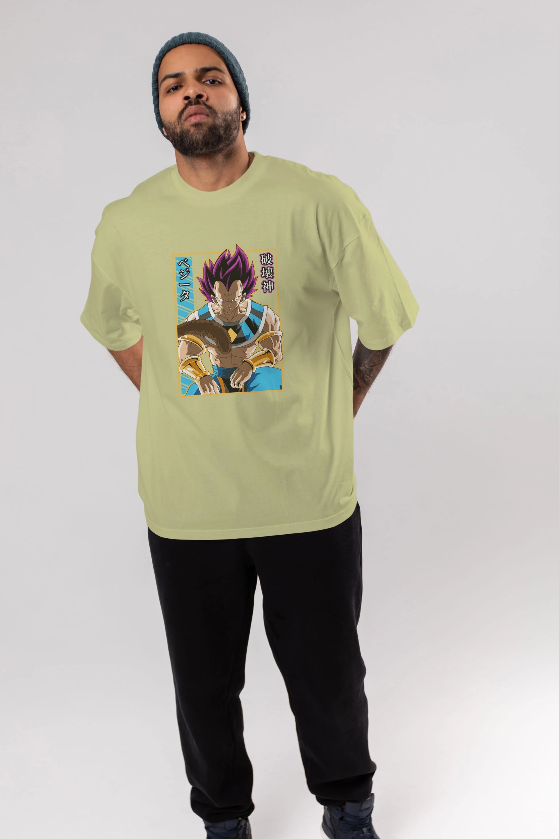 DragonBall VegetaHakaishin Anime Ön Baskılı Oversize t-shirt %100 pamuk Erkek Kadın Unisex