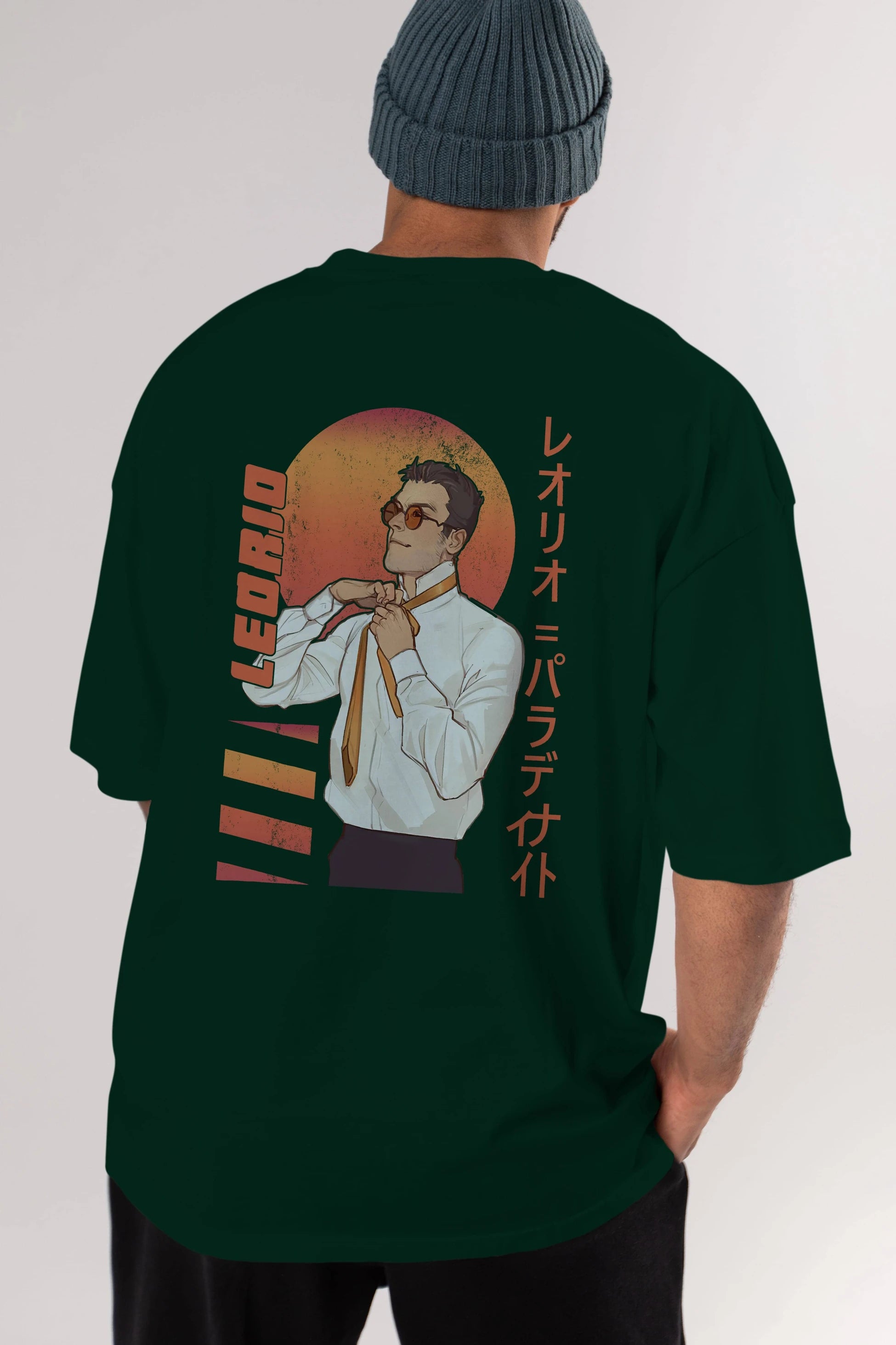 Leorio Paladiknight 5 (2) Anime Arka Baskılı Oversize t-shirt Erkek Kadın Unisex