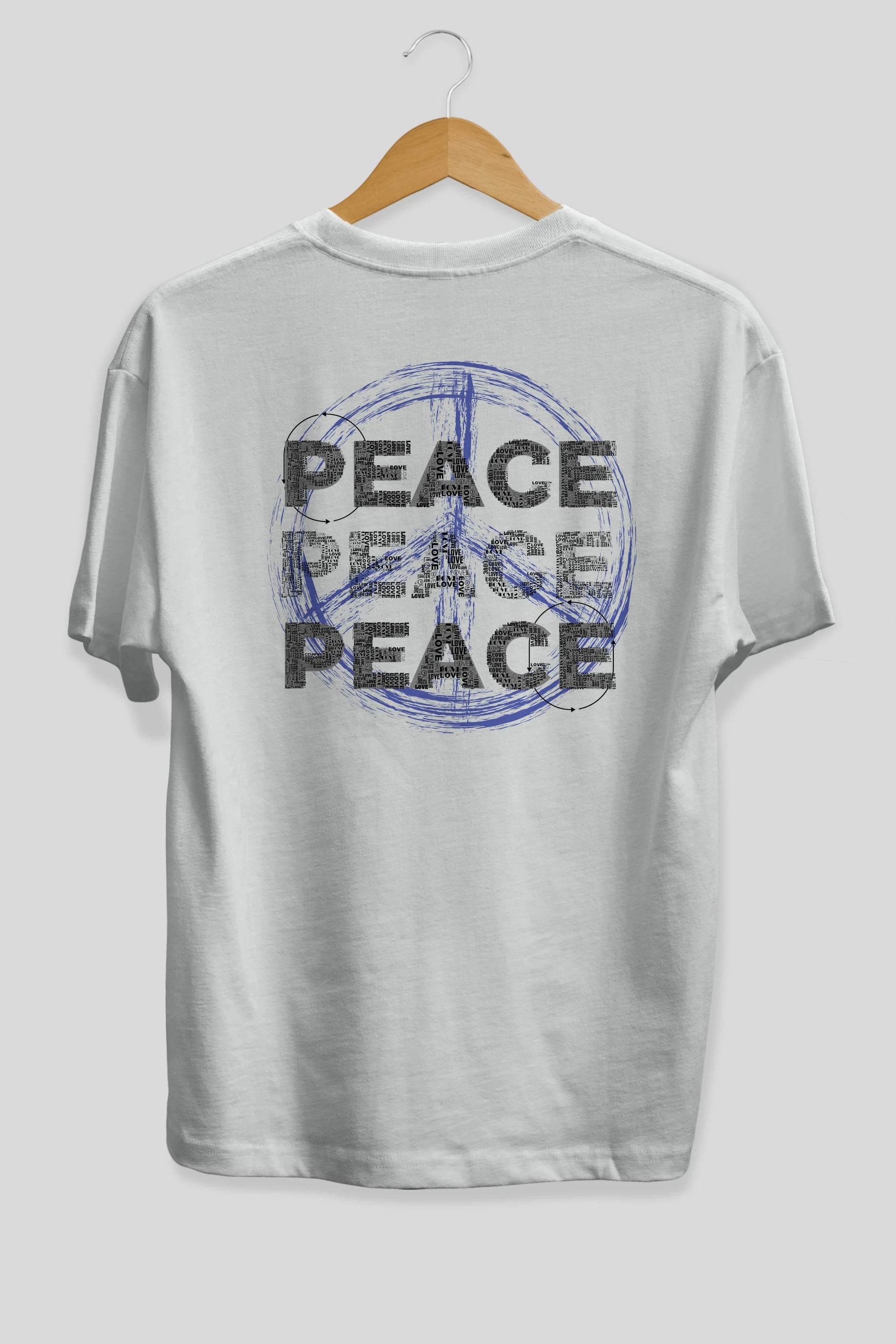 Peace Yazılı Arka Baskılı Oversize t-shirt Erkek Kadın Unisex