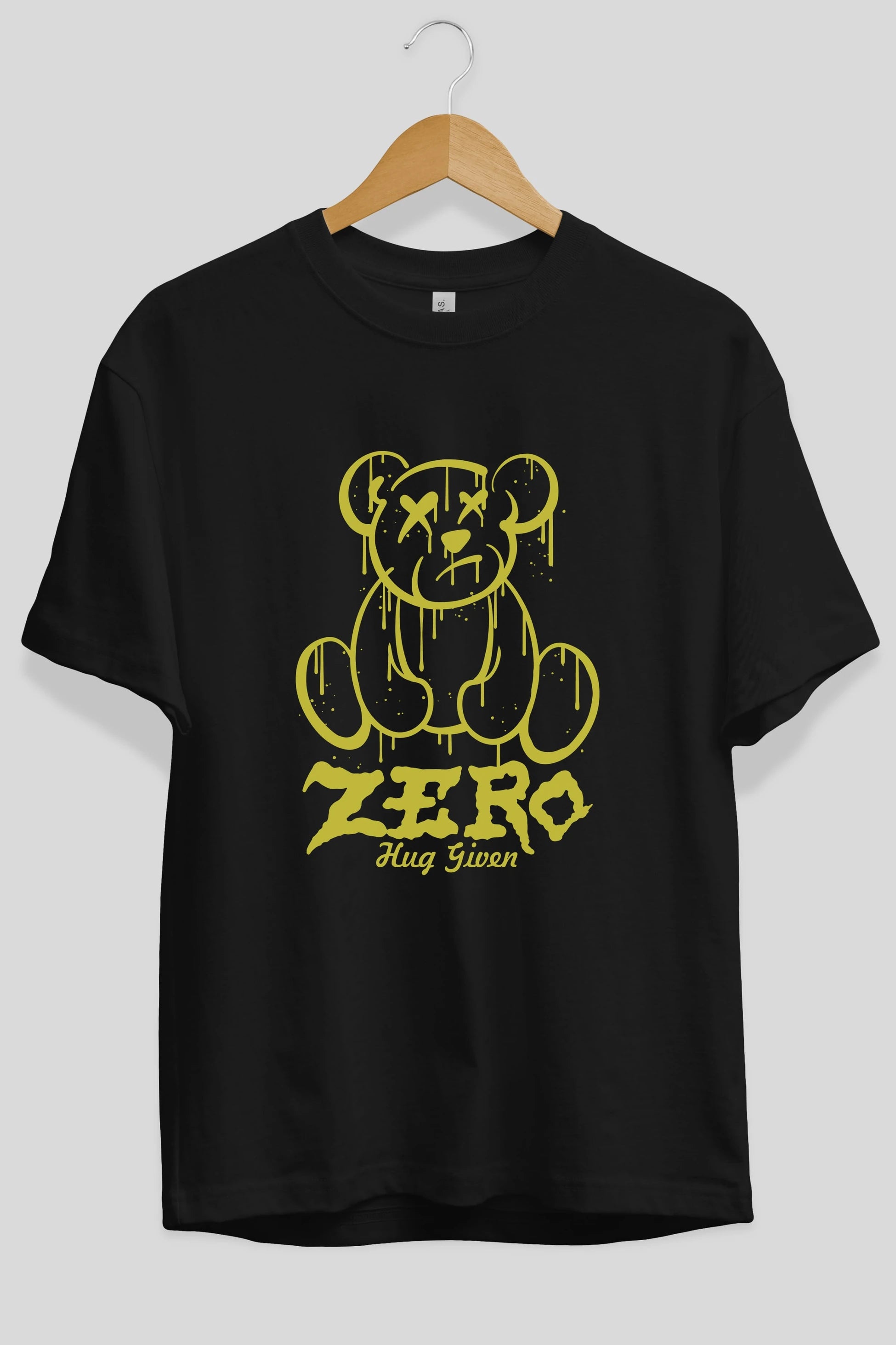 Zero Hug Given Bear Ön Baskılı Oversize t-shirt Erkek Kadın Unisex