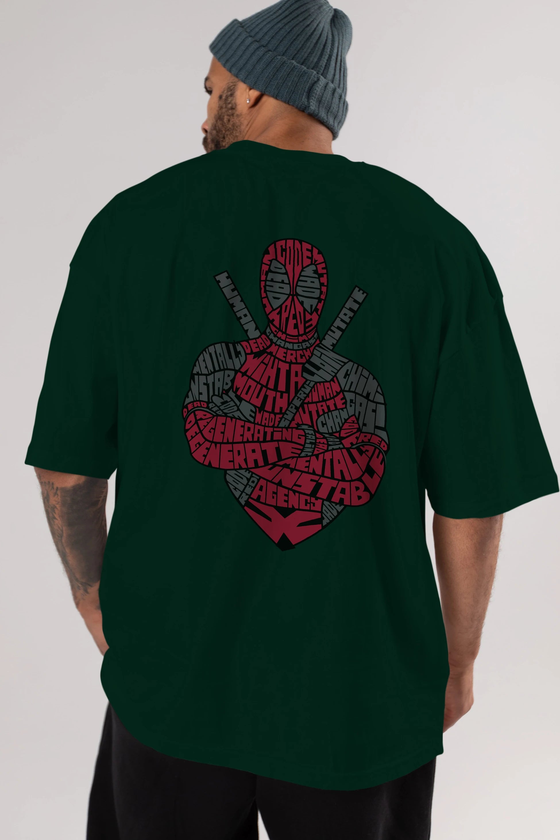 Dead Red Arka Baskılı Oversize t-shirt %100 pamuk Erkek Kadın Unisex