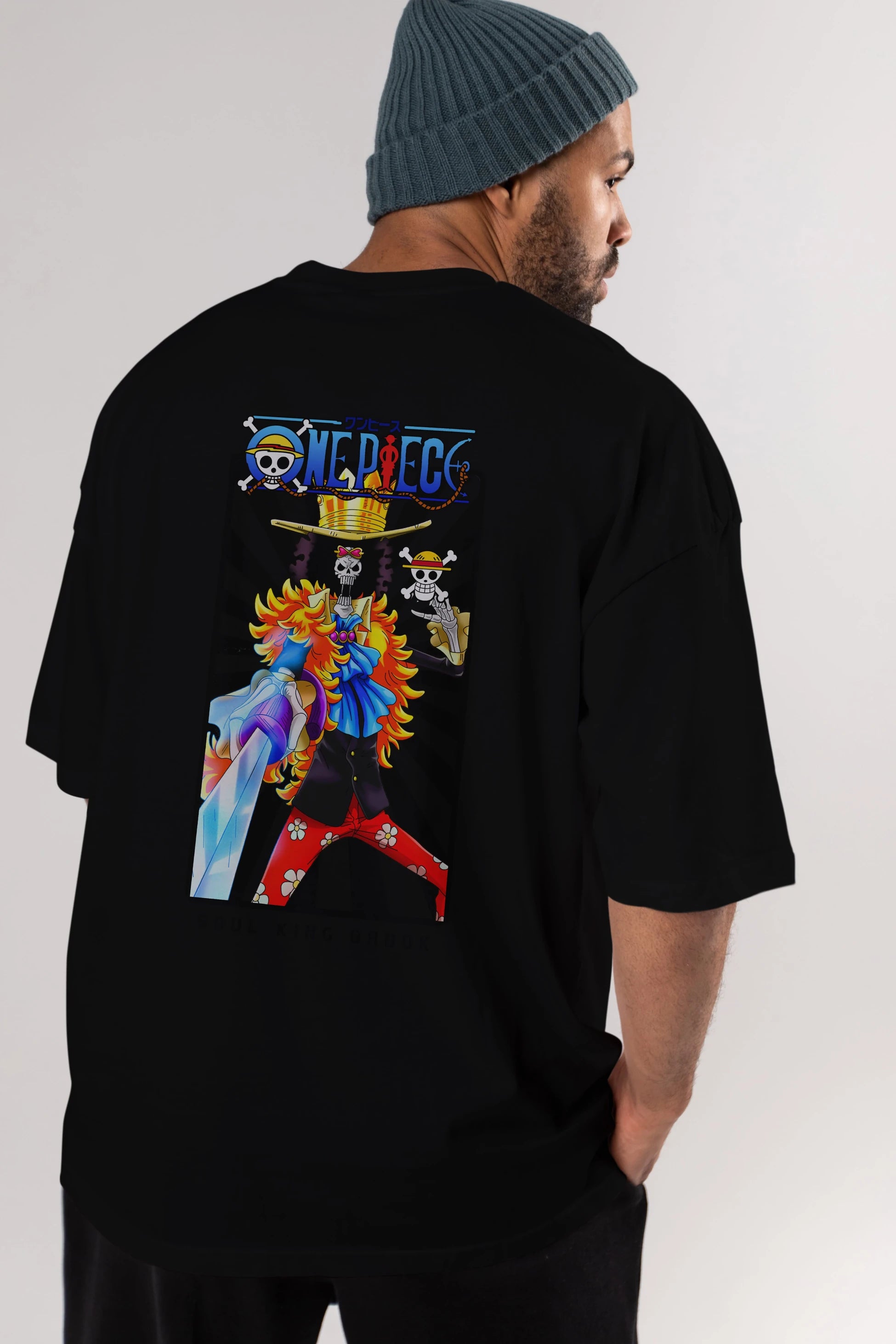 Brook Anime Arka Baskılı Oversize t-shirt Erkek Kadın Unisex %100 pamuk tişort