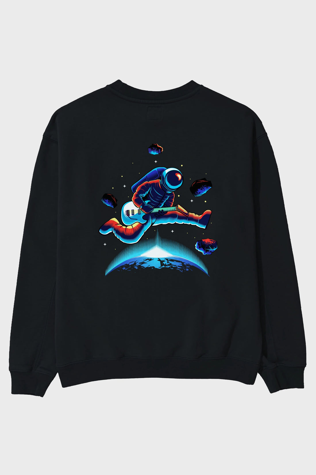 Astroguitar Arka Baskılı Oversize Sweatshirt Erkek Kadın Unisex