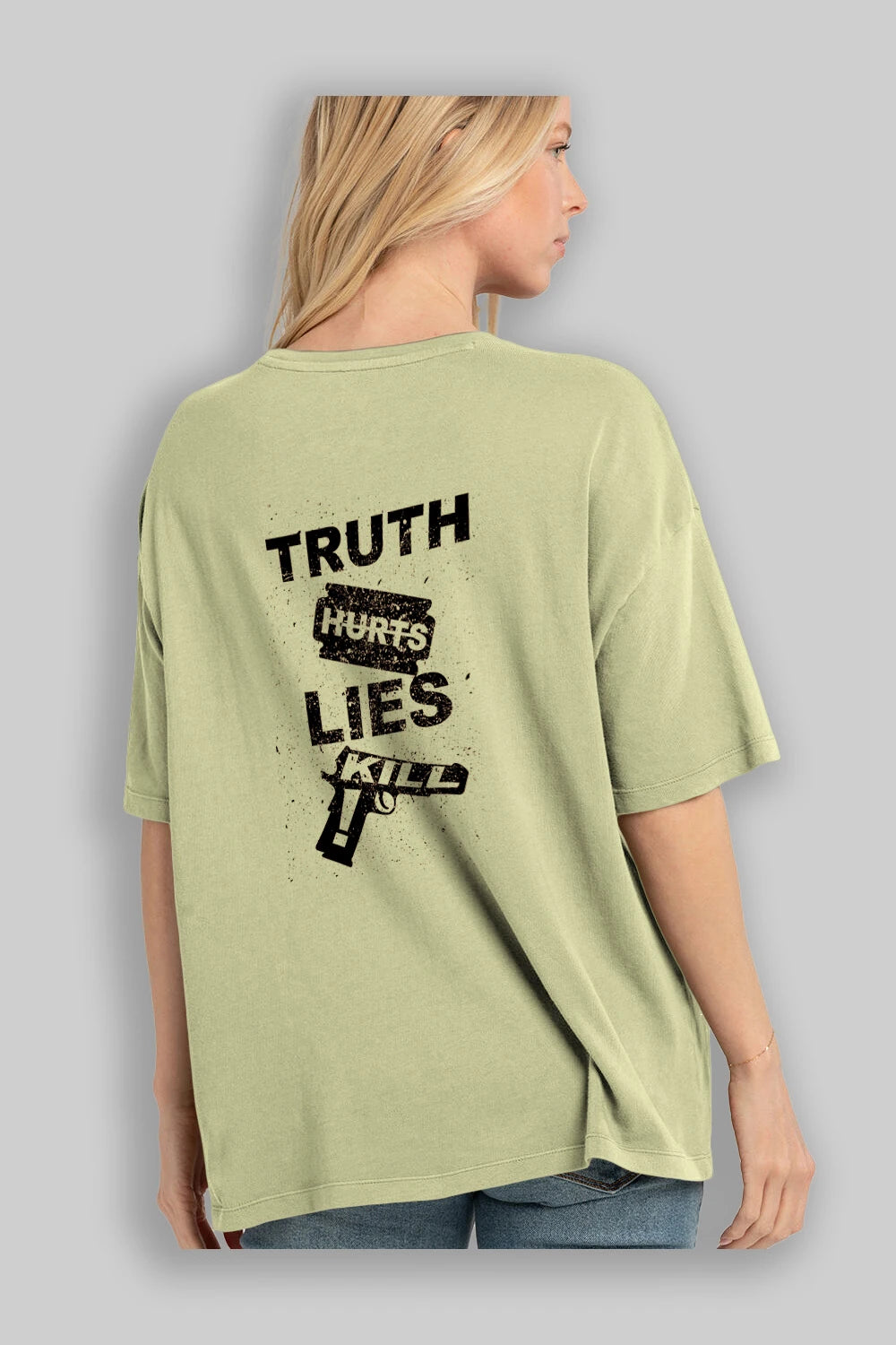 Truth Hurts Arka Baskılı Oversize t-shirt %100 pamuk Erkek Kadın Unisex