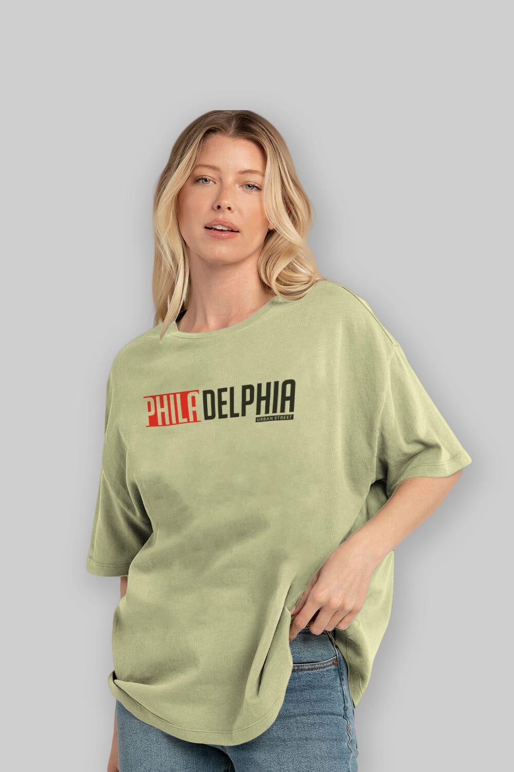 Philadelphia Ön Baskılı Oversize t-shirt Erkek Kadın Unisex