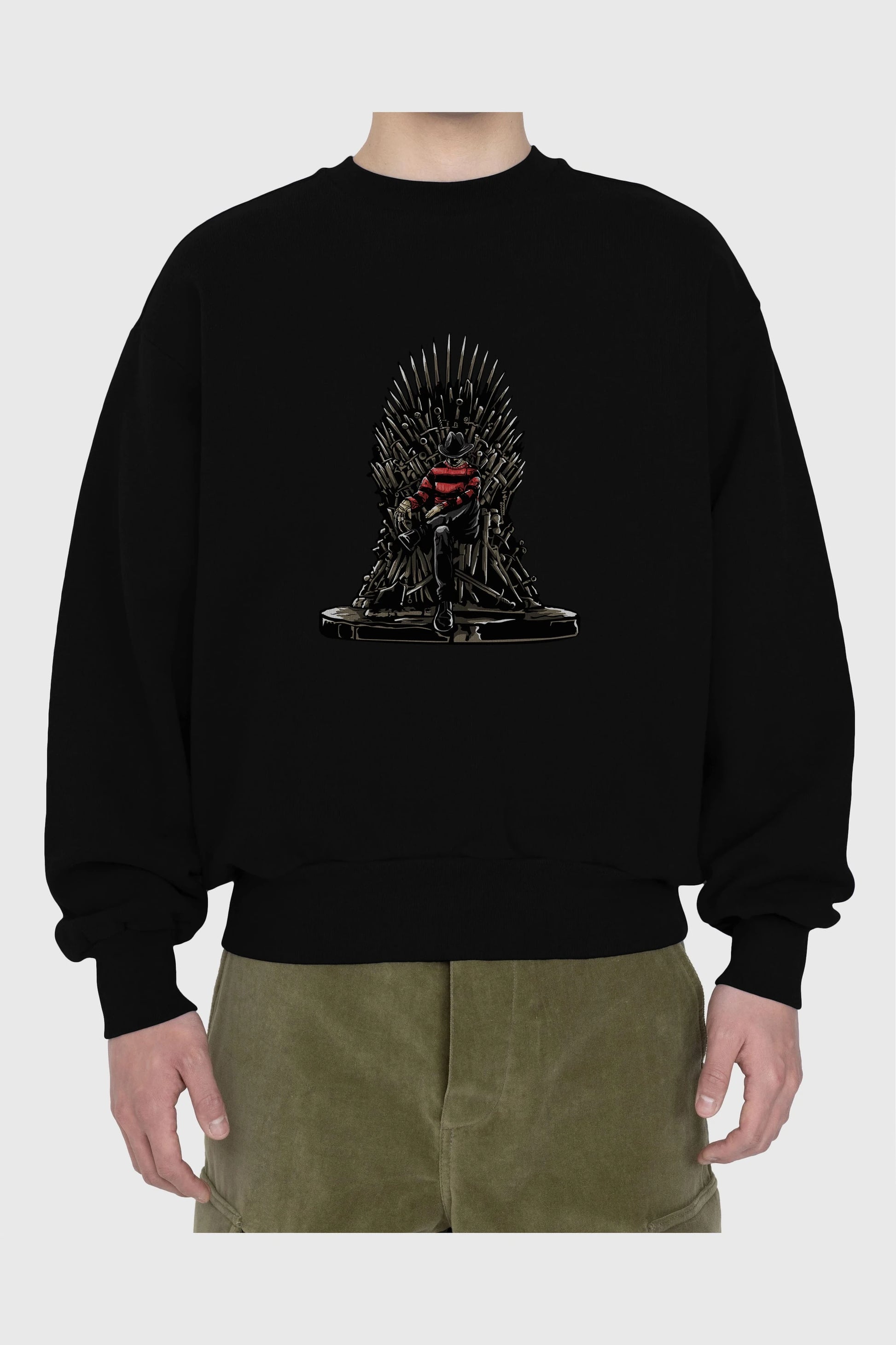 Nightmare Throne Ön Baskılı Oversize Sweatshirt Erkek Kadın Unisex