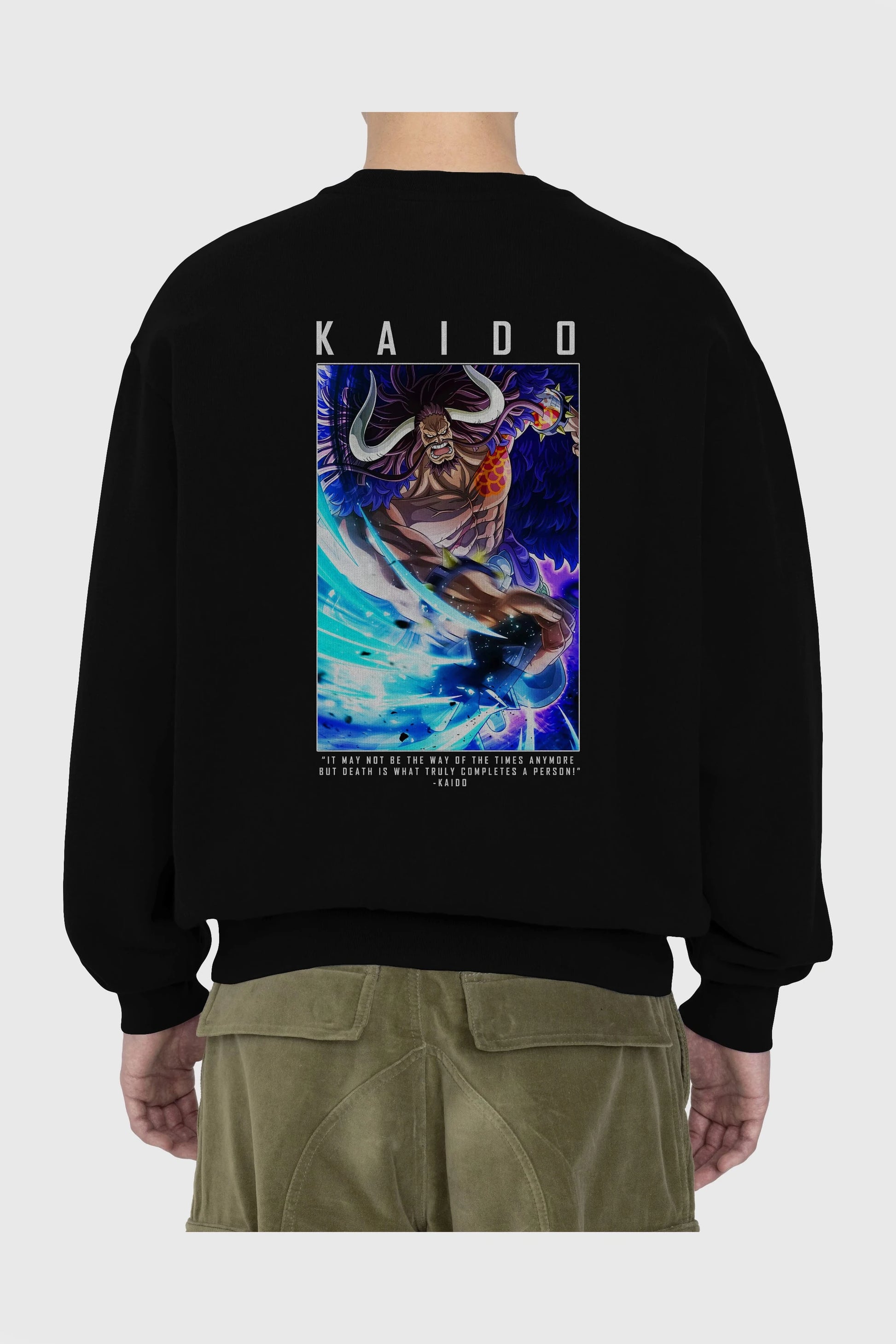 Kaido 2 Arka Baskılı Anime Oversize Sweatshirt Erkek Kadın Unisex