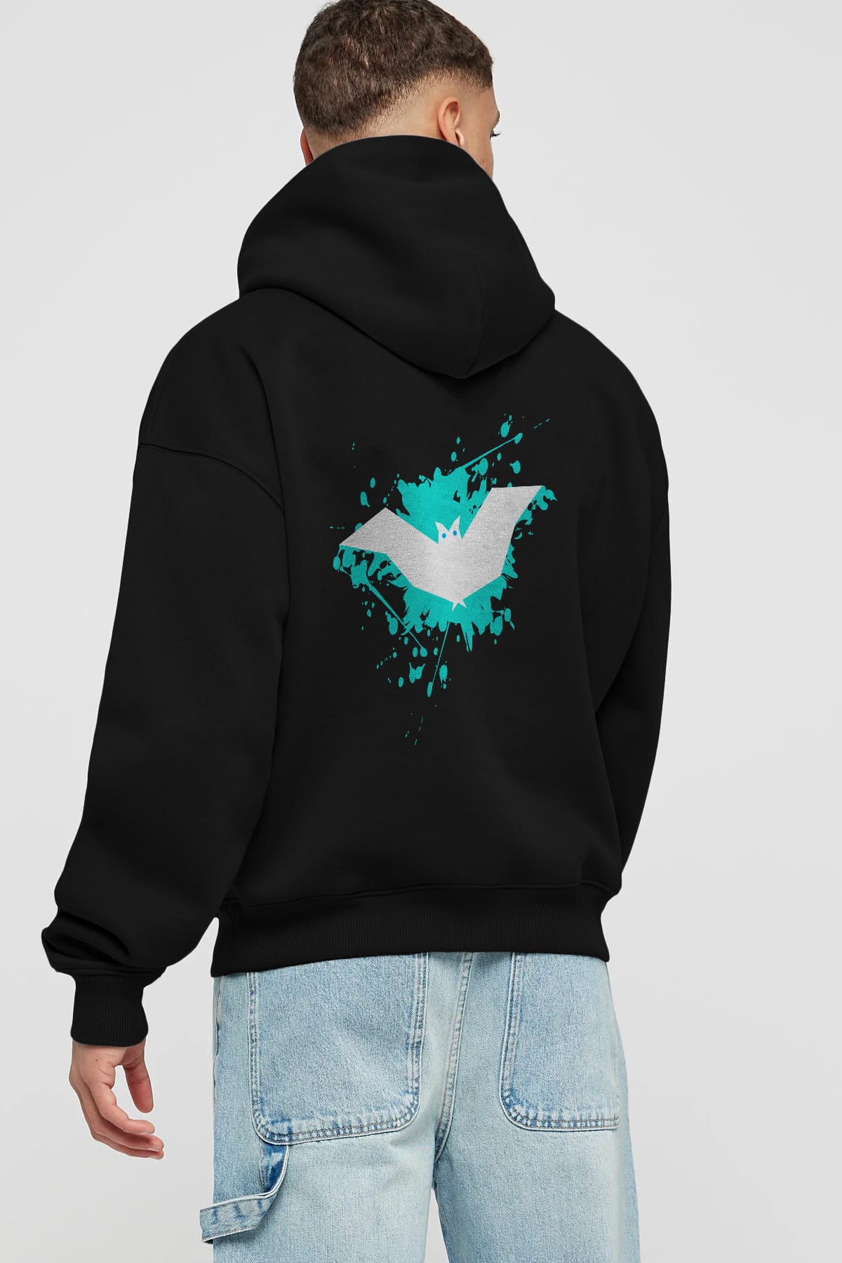 Halloween Arka Baskılı Oversize Hoodie Kapüşonlu Sweatshirt Erkek Kadın Unisex