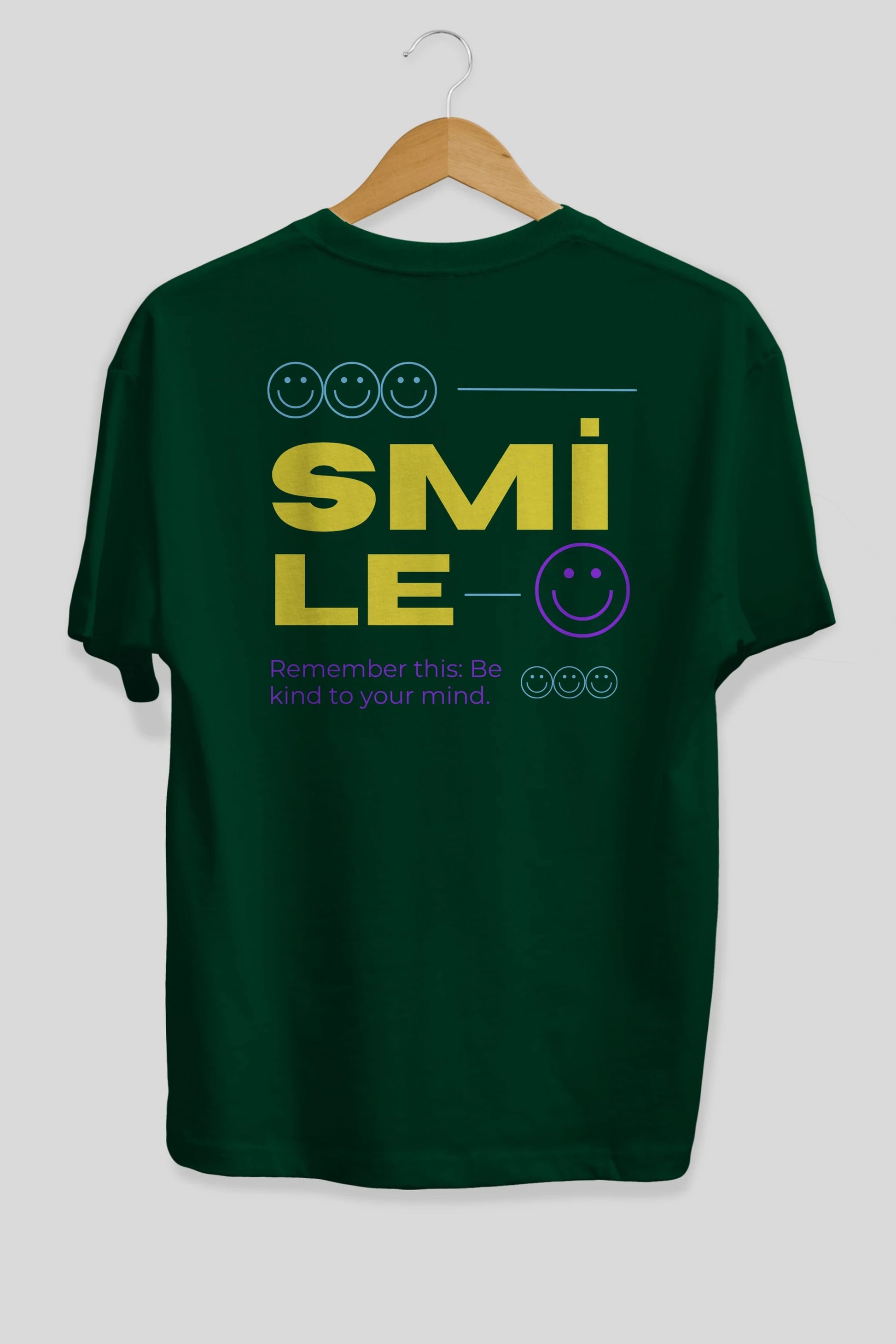 Smile Yazılı 2 Arka Baskılı Oversize t-shirt Erkek Kadın Unisex