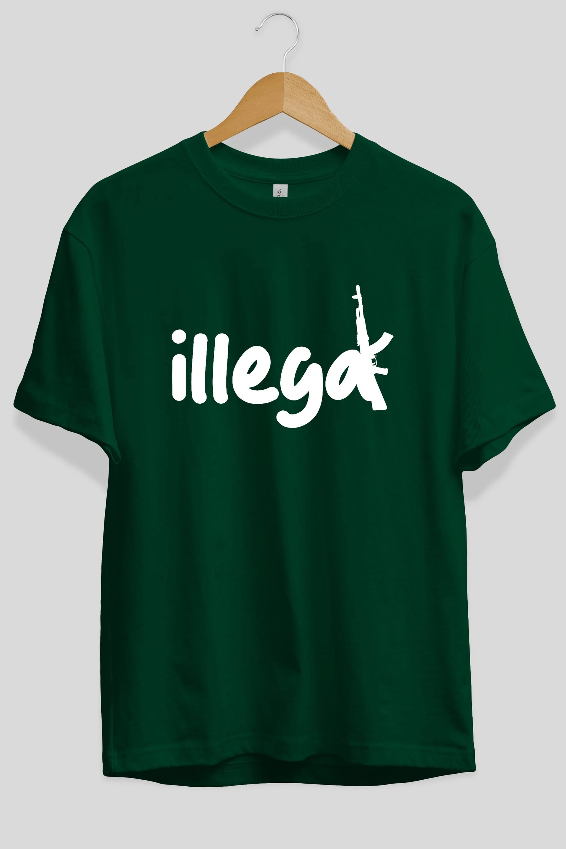 illegal Ön Baskılı Oversize t-shirt %100 pamuk Erkek Kadın Unisex