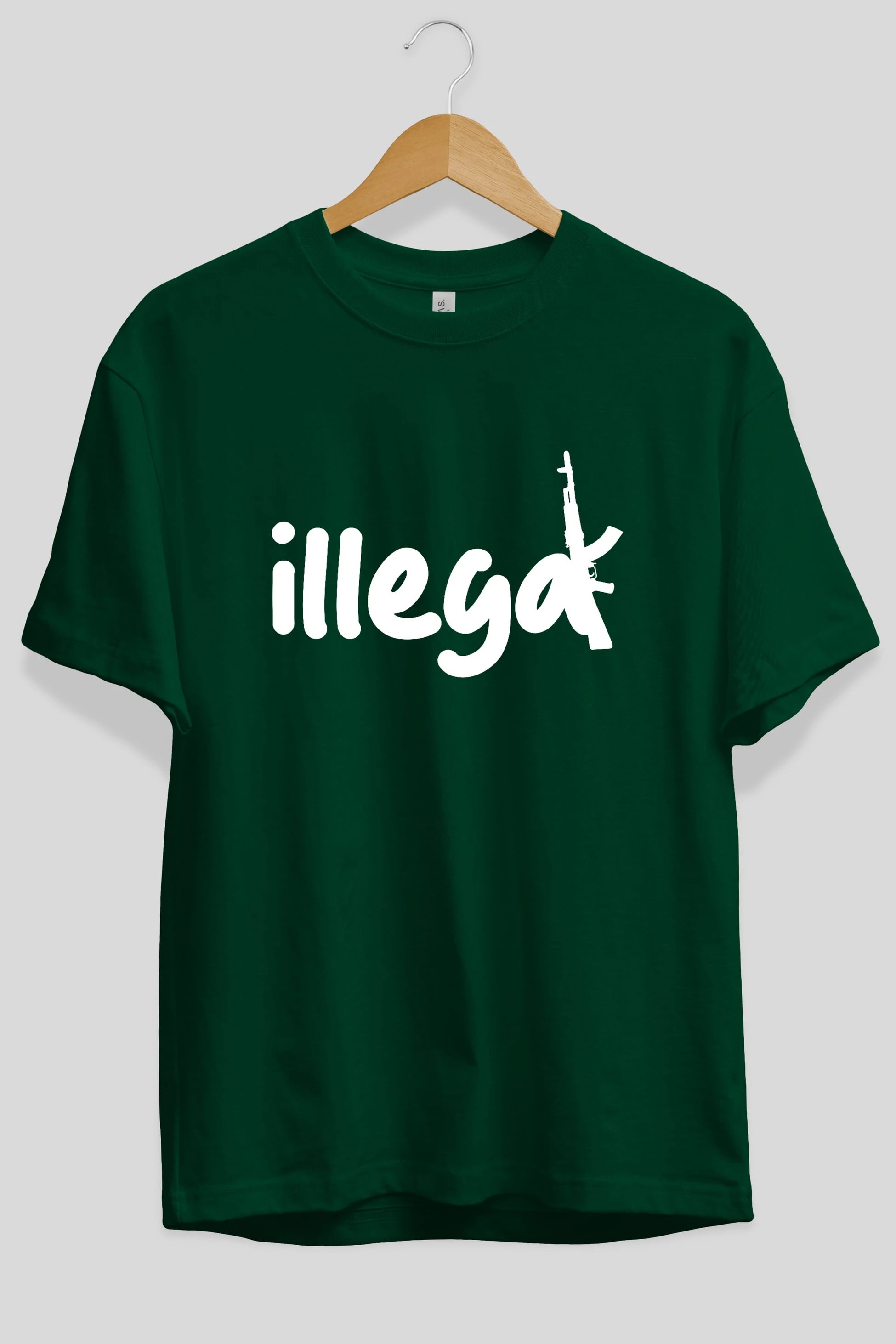 illegal Ön Baskılı Oversize t-shirt %100 pamuk Erkek Kadın Unisex