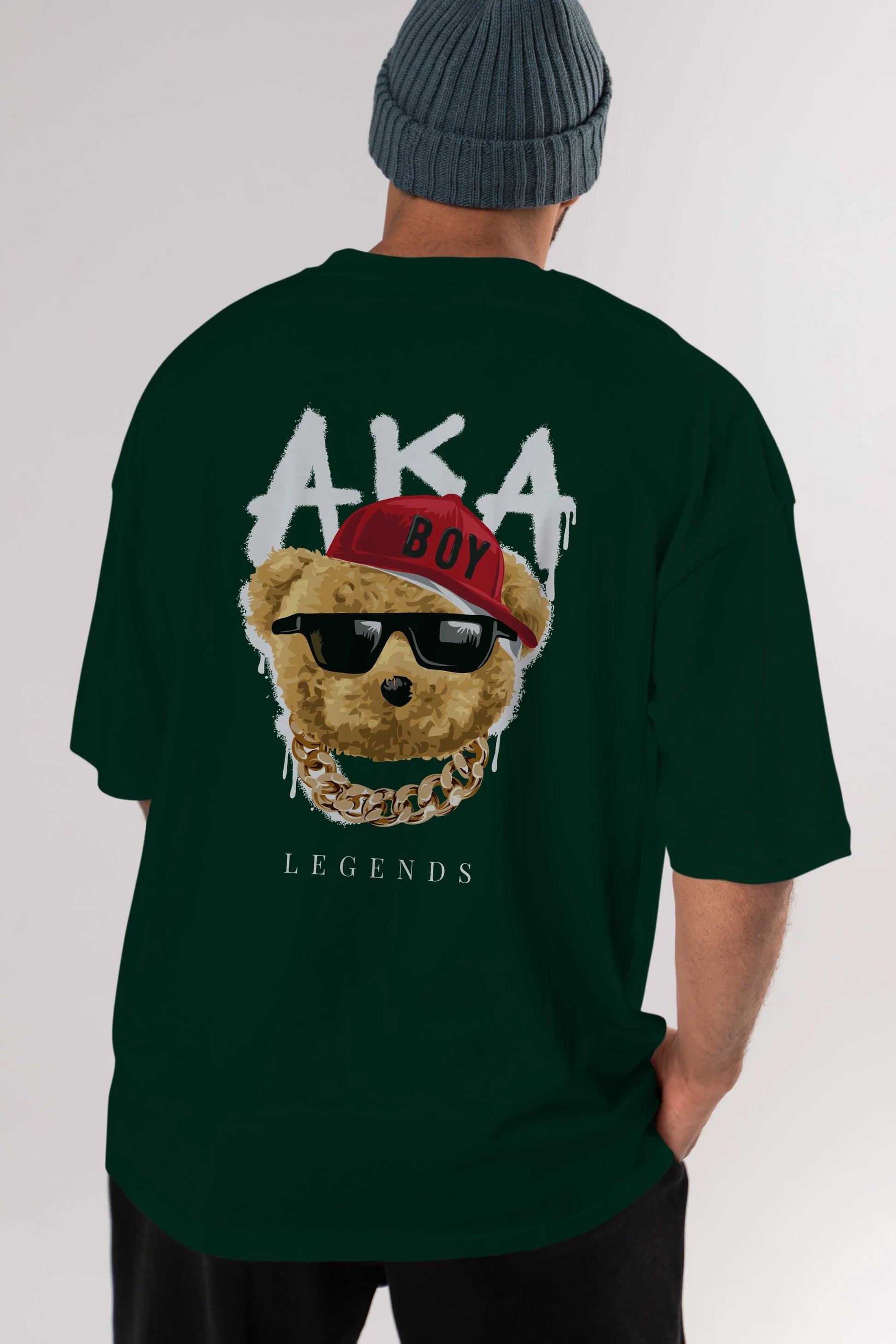 Teddy Bear Legends Arka Baskılı Oversize t-shirt Erkek Kadın Unisex %100 Pamuk